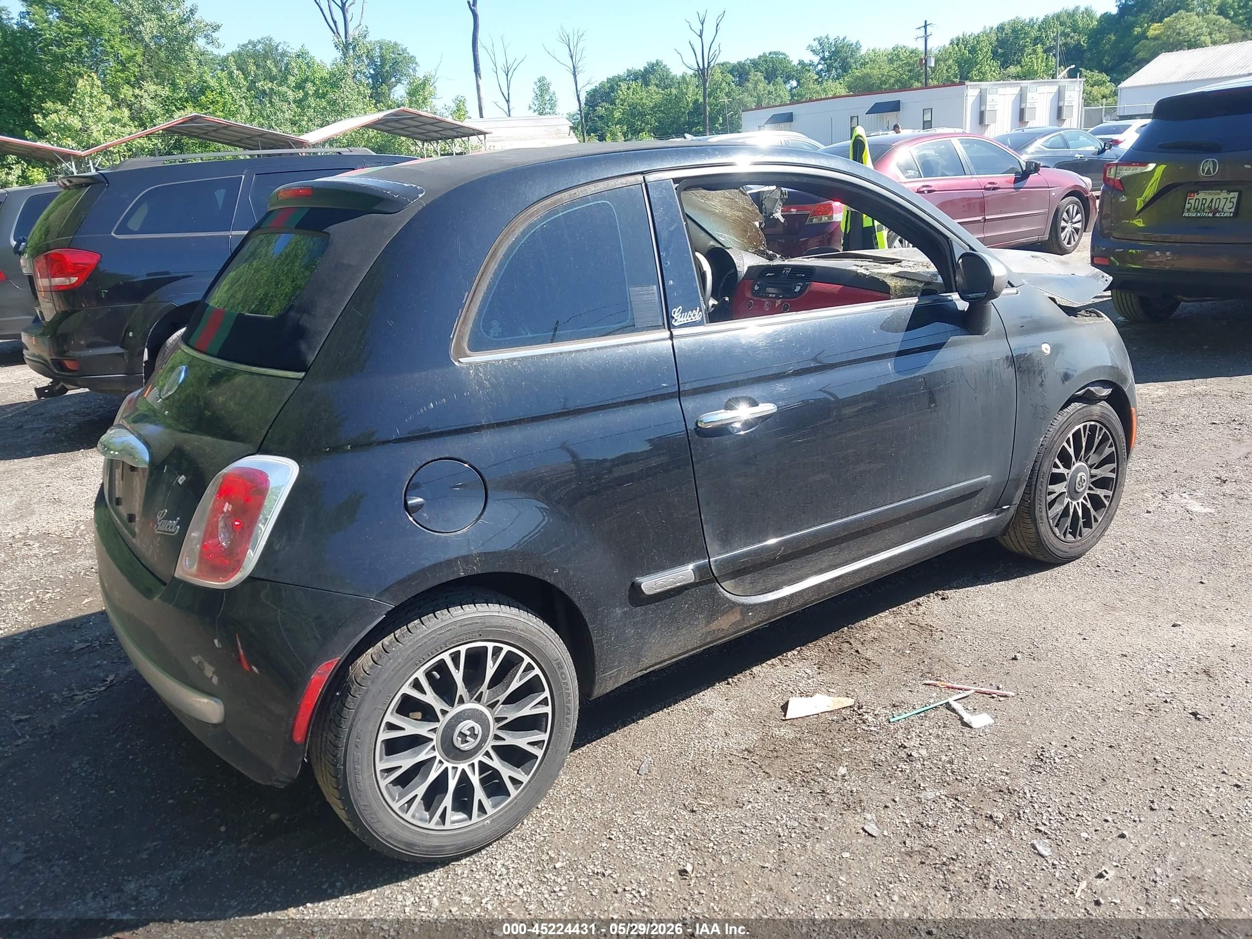 2012 Fiat 500c Lounge Черный vin: 3C3CFFER5CT295744