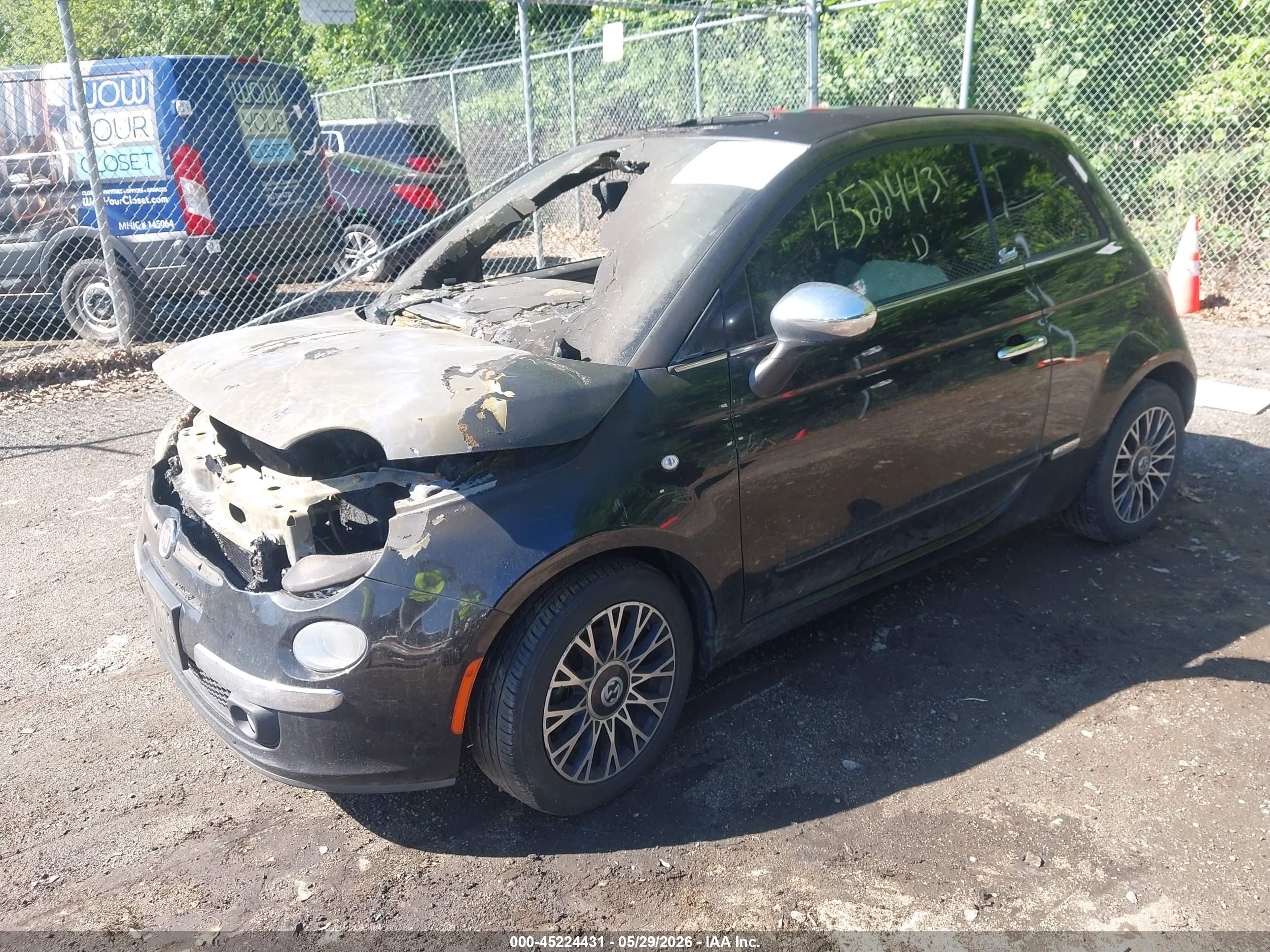 2012 Fiat 500c Lounge Черный vin: 3C3CFFER5CT295744