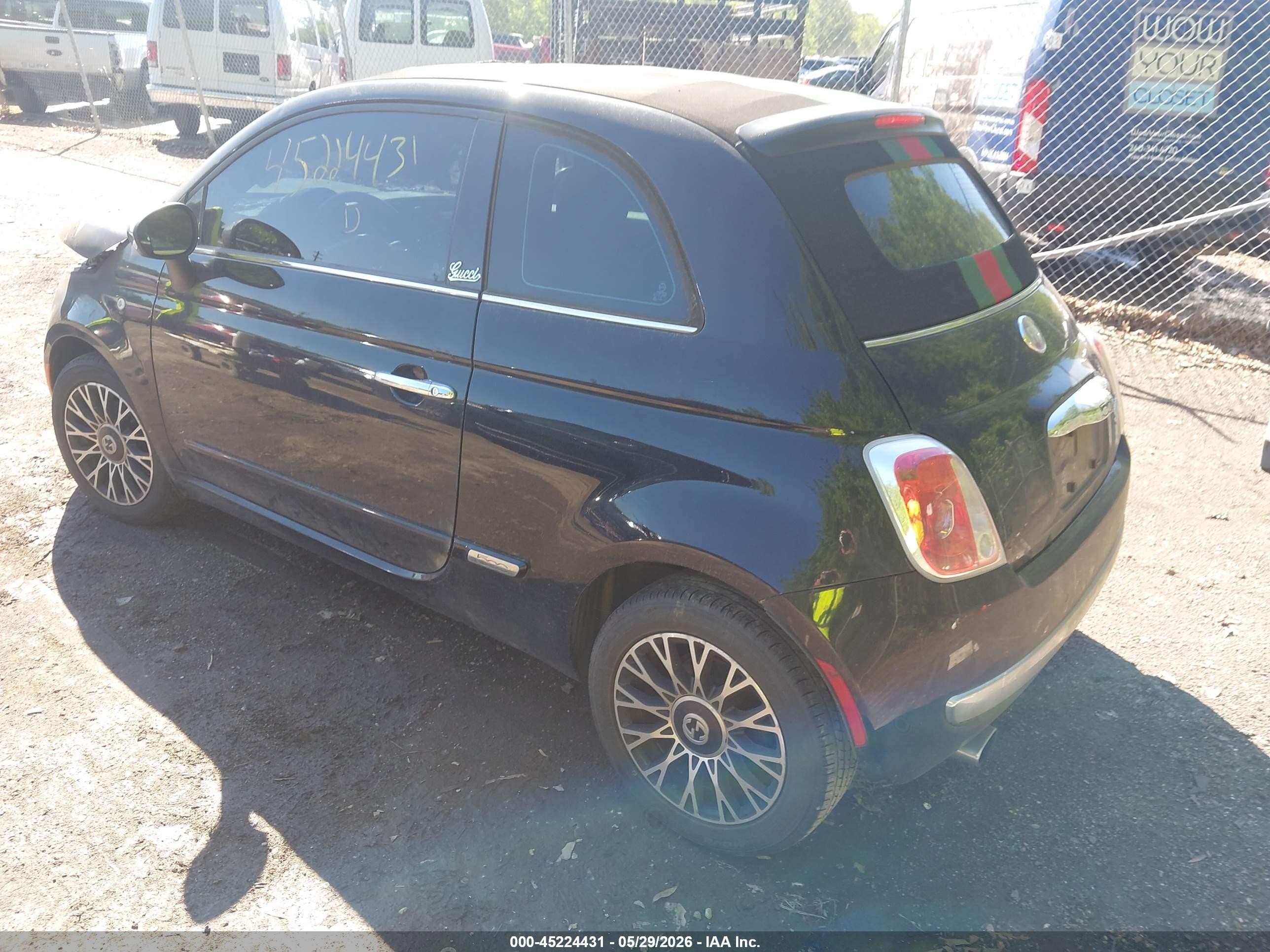 2012 Fiat 500c Lounge Черный vin: 3C3CFFER5CT295744