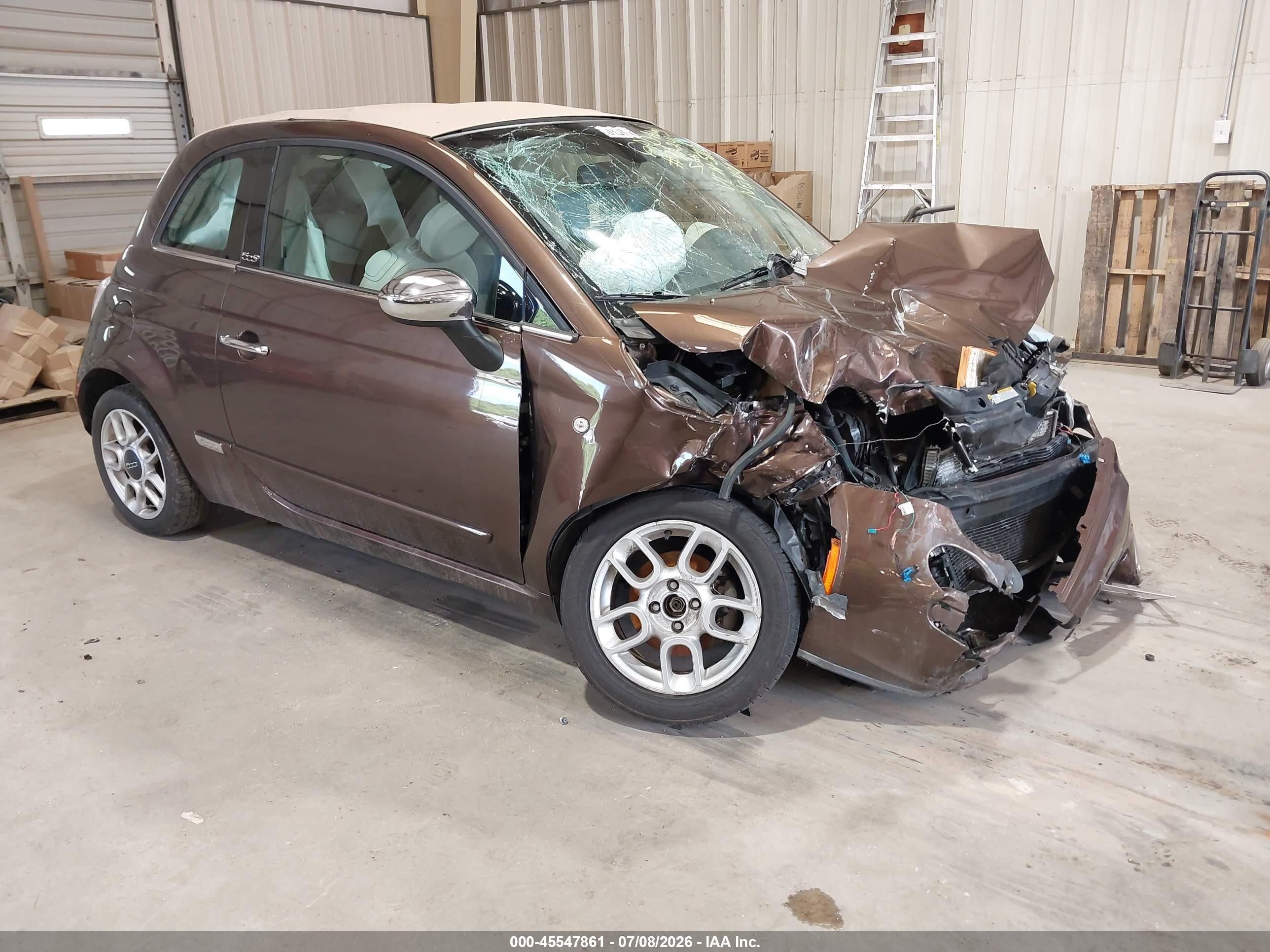 2012 Fiat 500c Lounge Brown vin: 3C3CFFER6CT265118