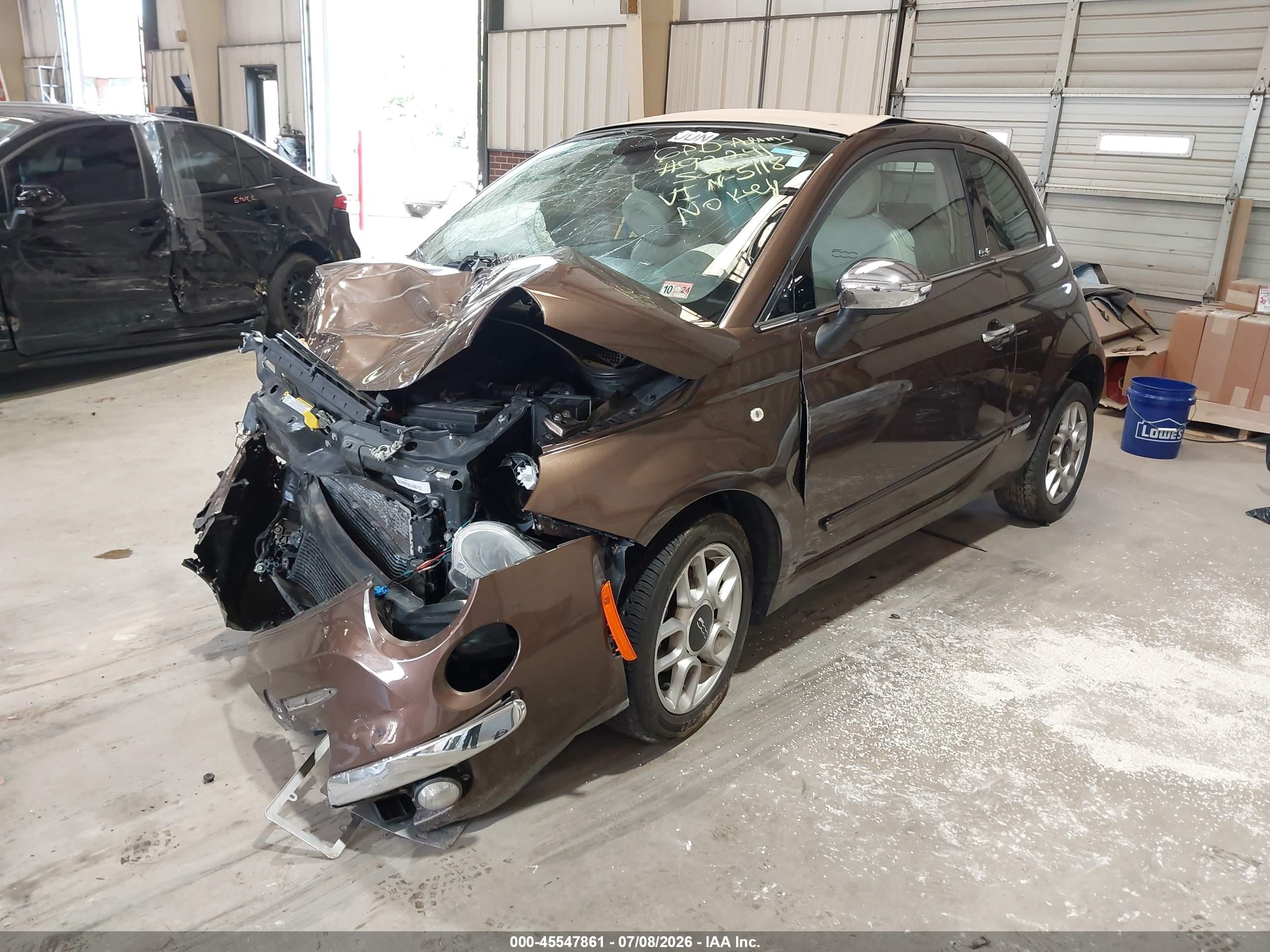 2012 Fiat 500c Lounge Brown vin: 3C3CFFER6CT265118