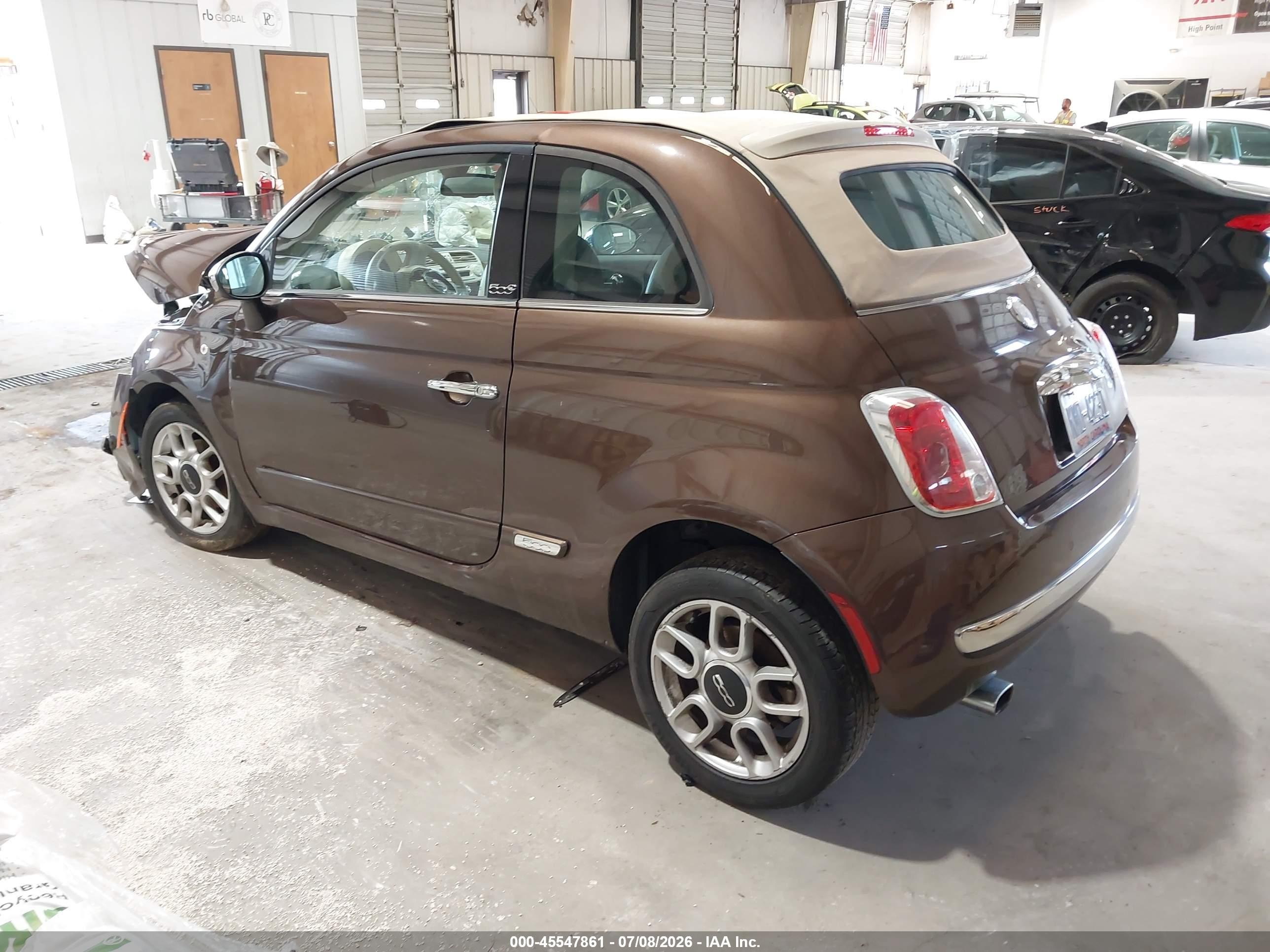 2012 Fiat 500c Lounge Brown vin: 3C3CFFER6CT265118