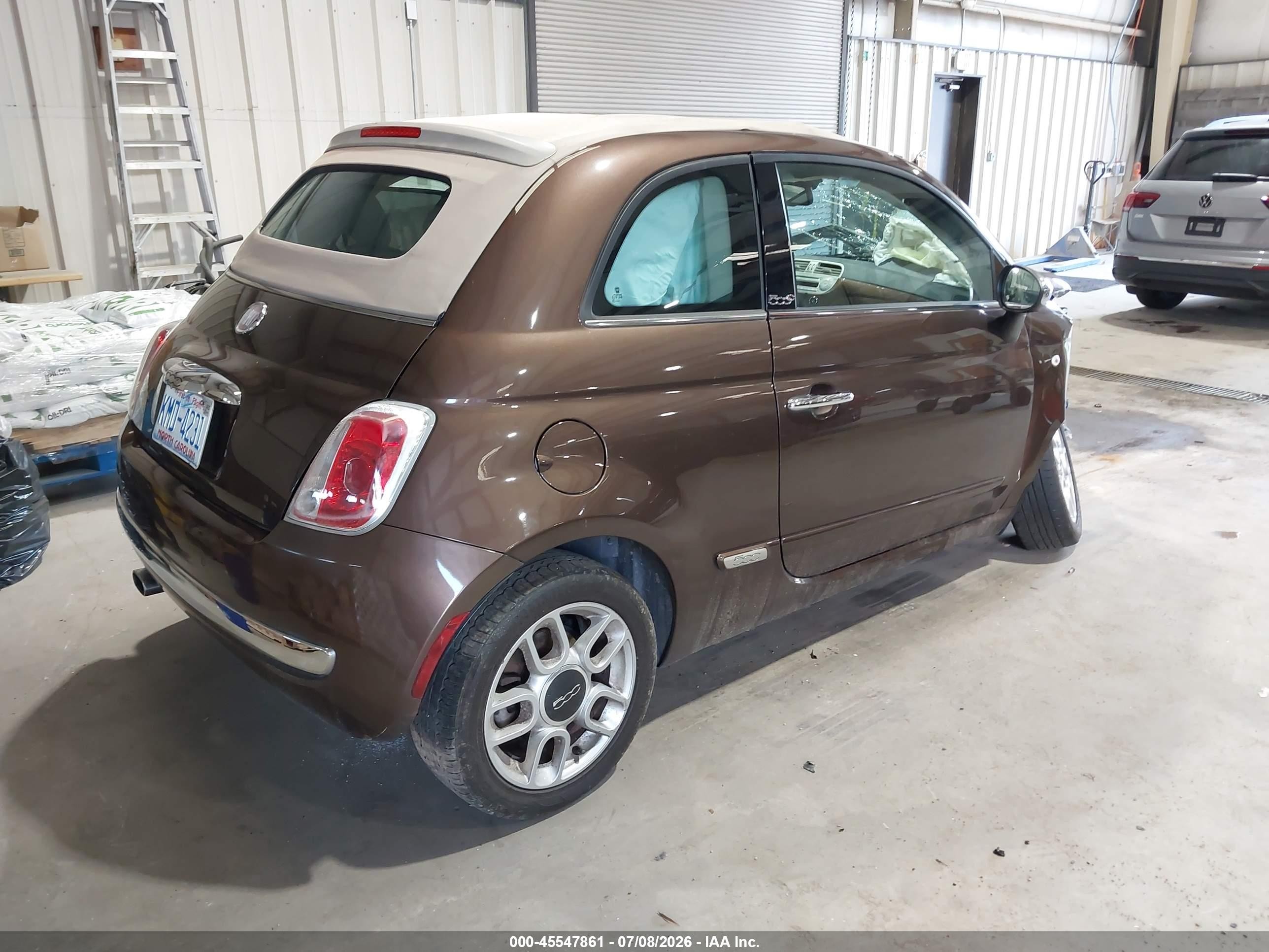 2012 Fiat 500c Lounge Brown vin: 3C3CFFER6CT265118