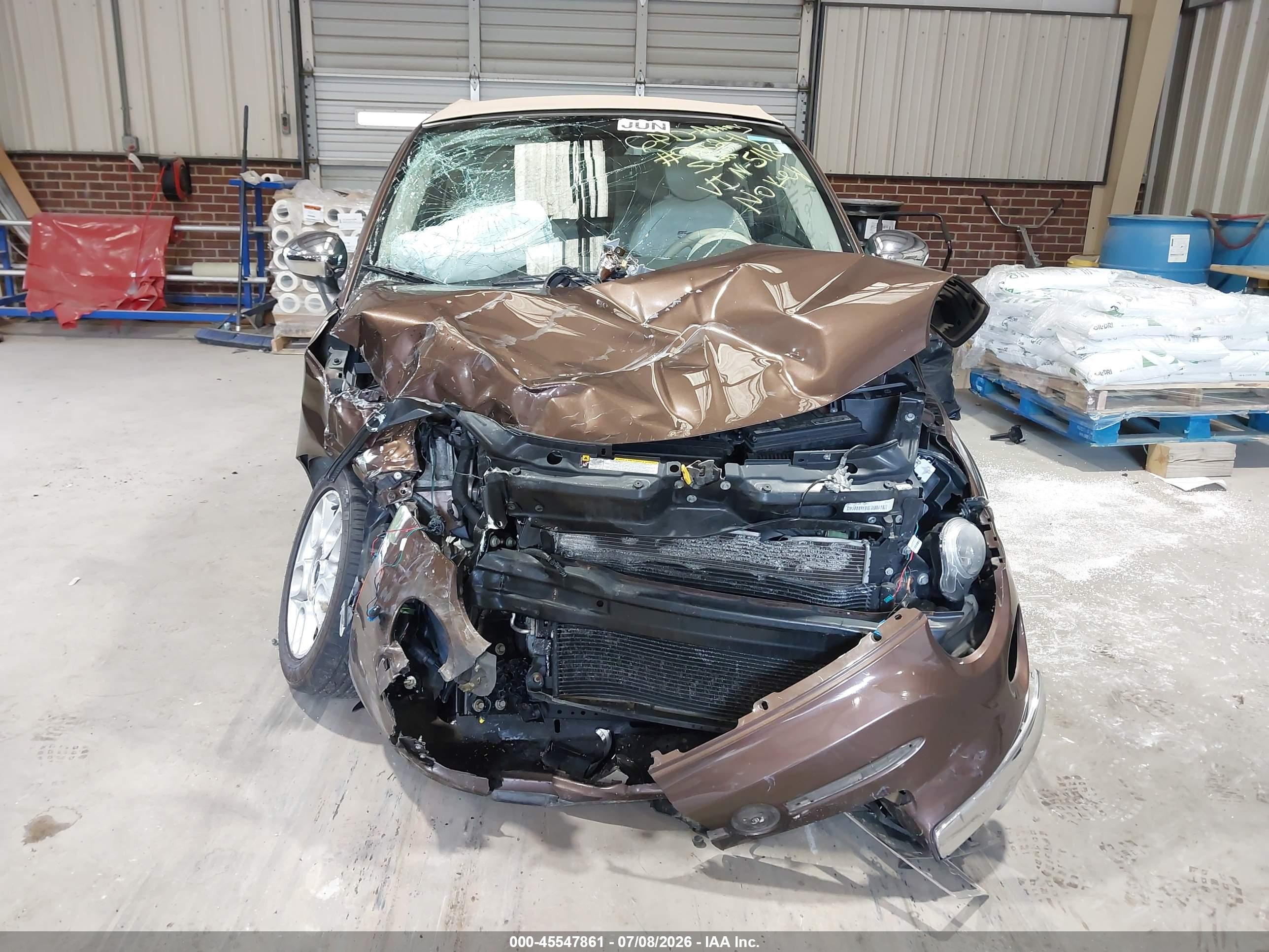 2012 Fiat 500c Lounge Brown vin: 3C3CFFER6CT265118