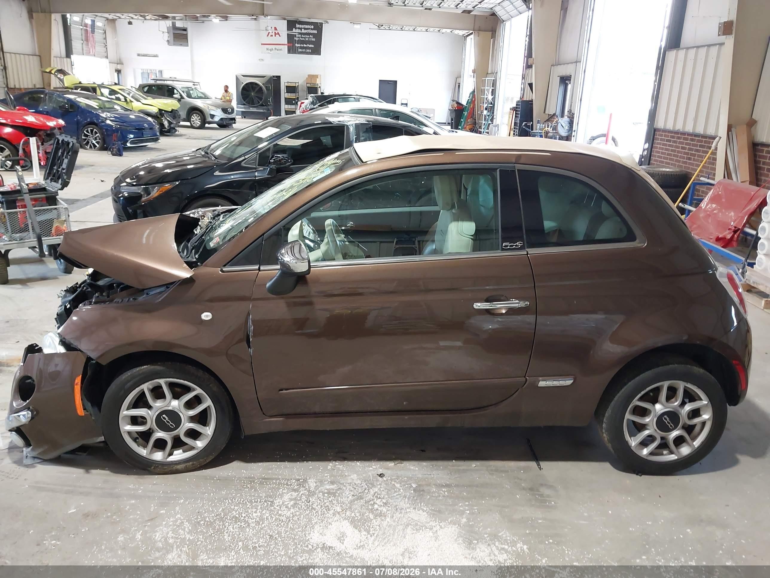2012 Fiat 500c Lounge Brown vin: 3C3CFFER6CT265118