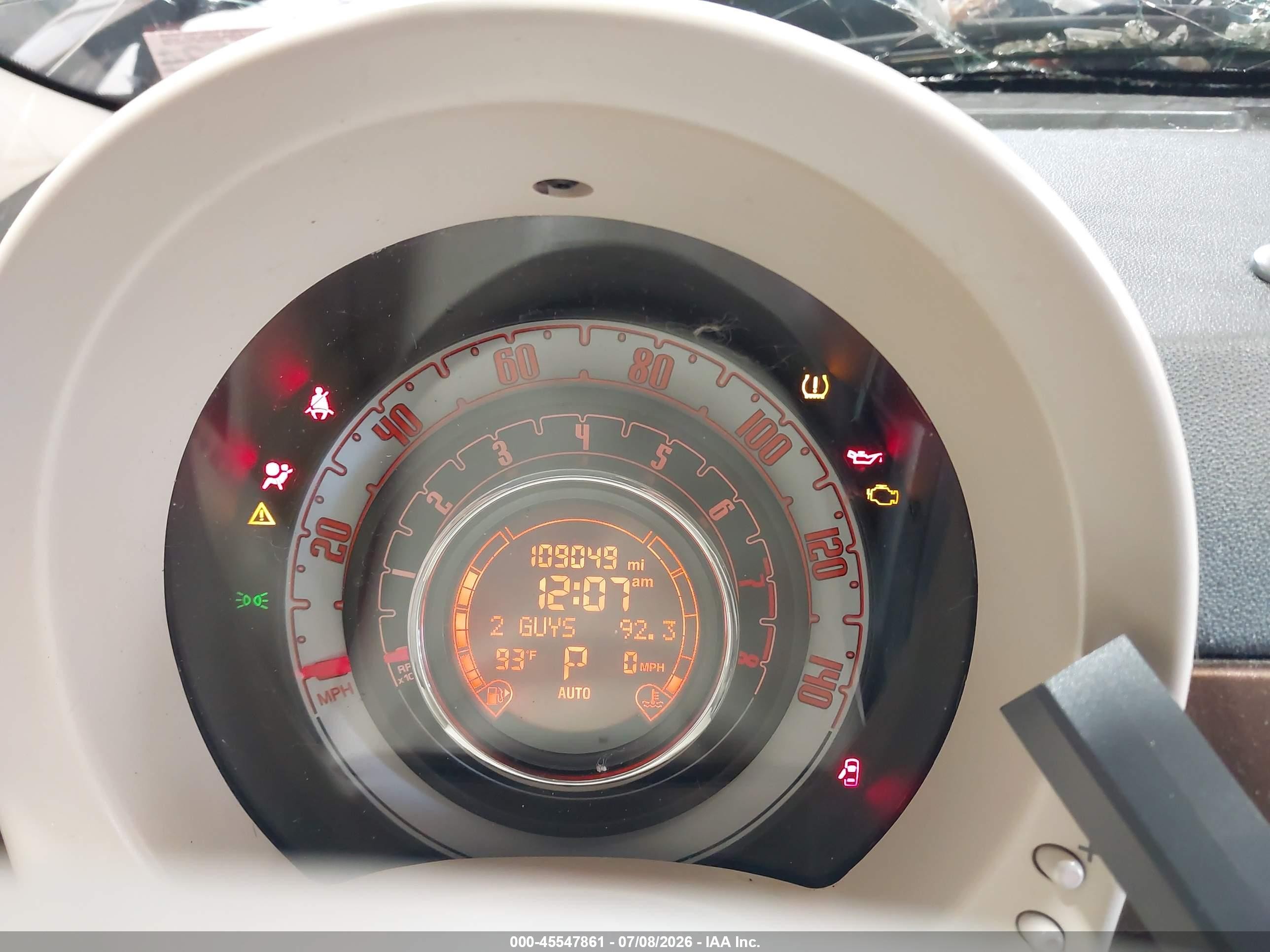 2012 Fiat 500c Lounge Brown vin: 3C3CFFER6CT265118