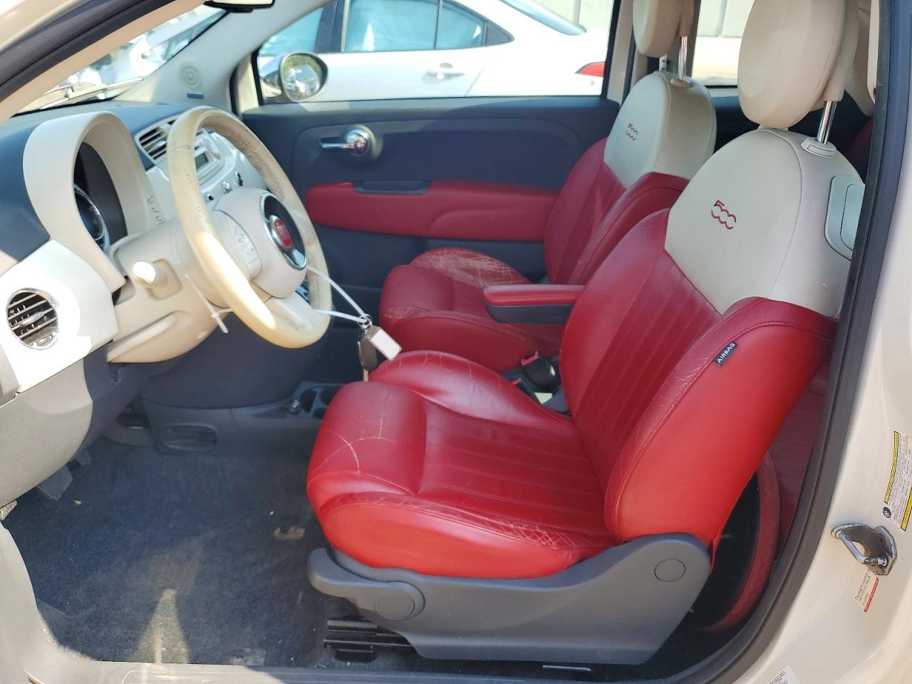2012 Fiat 500 Lounge White vin: 3C3CFFER6CT380060