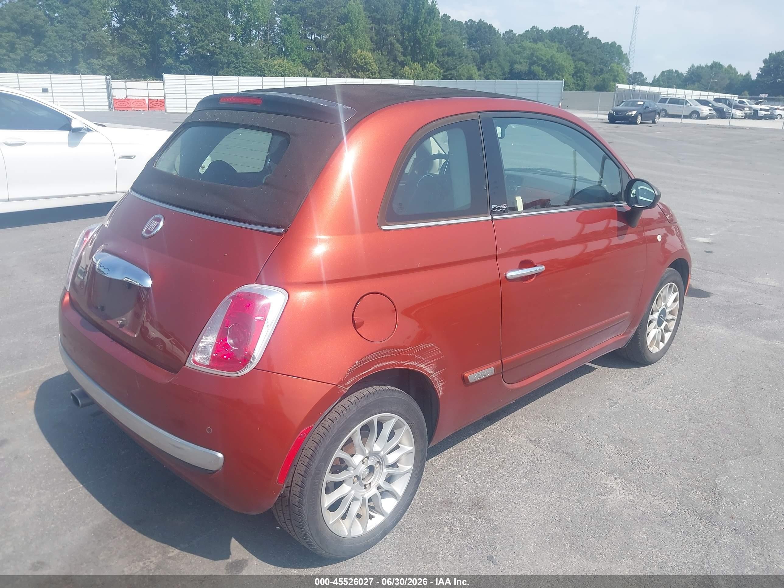 2012 Fiat 500c Lounge Orange vin: 3C3CFFER7CT248571