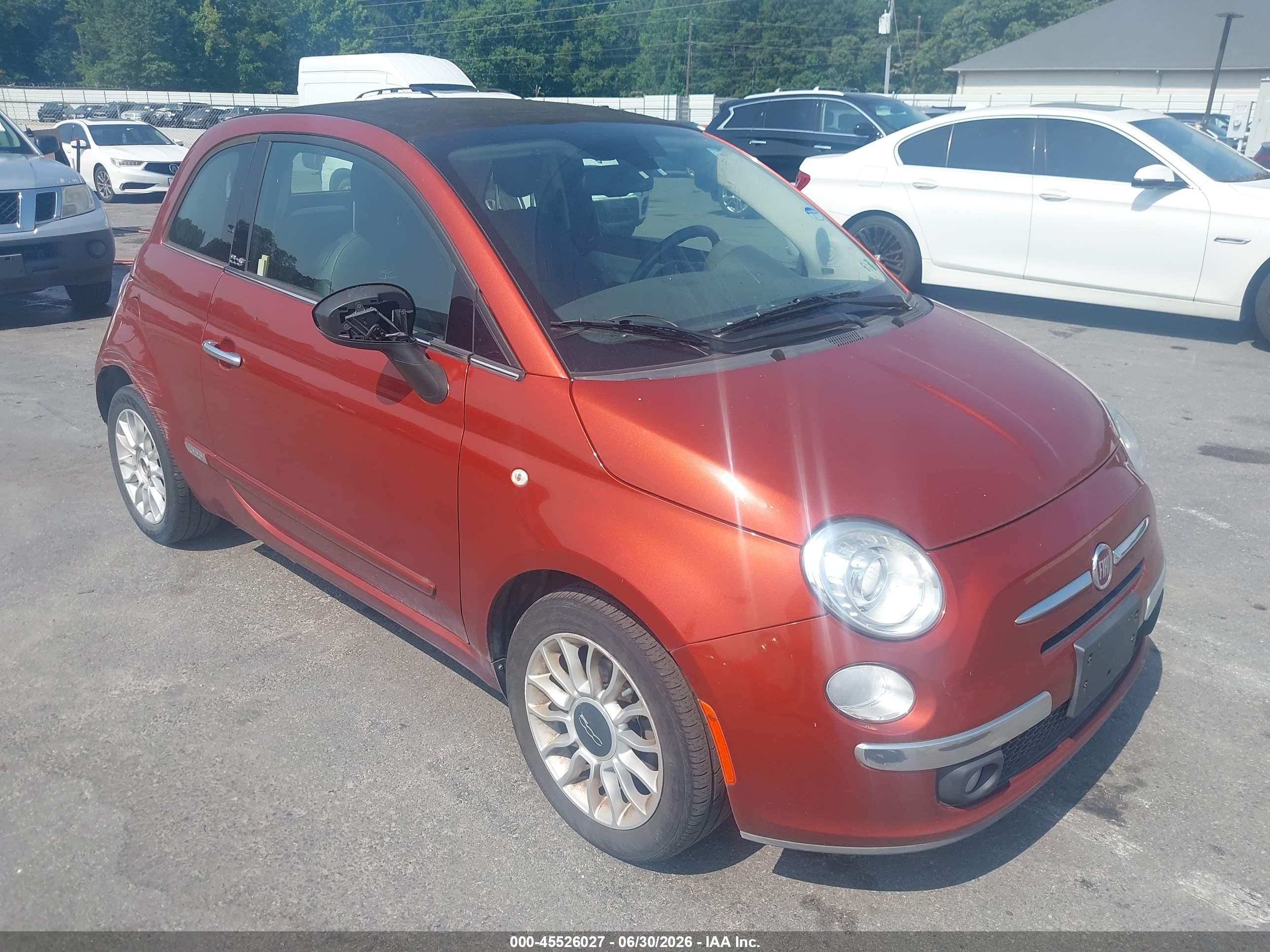 2012 Fiat 500c Lounge Orange vin: 3C3CFFER7CT248571