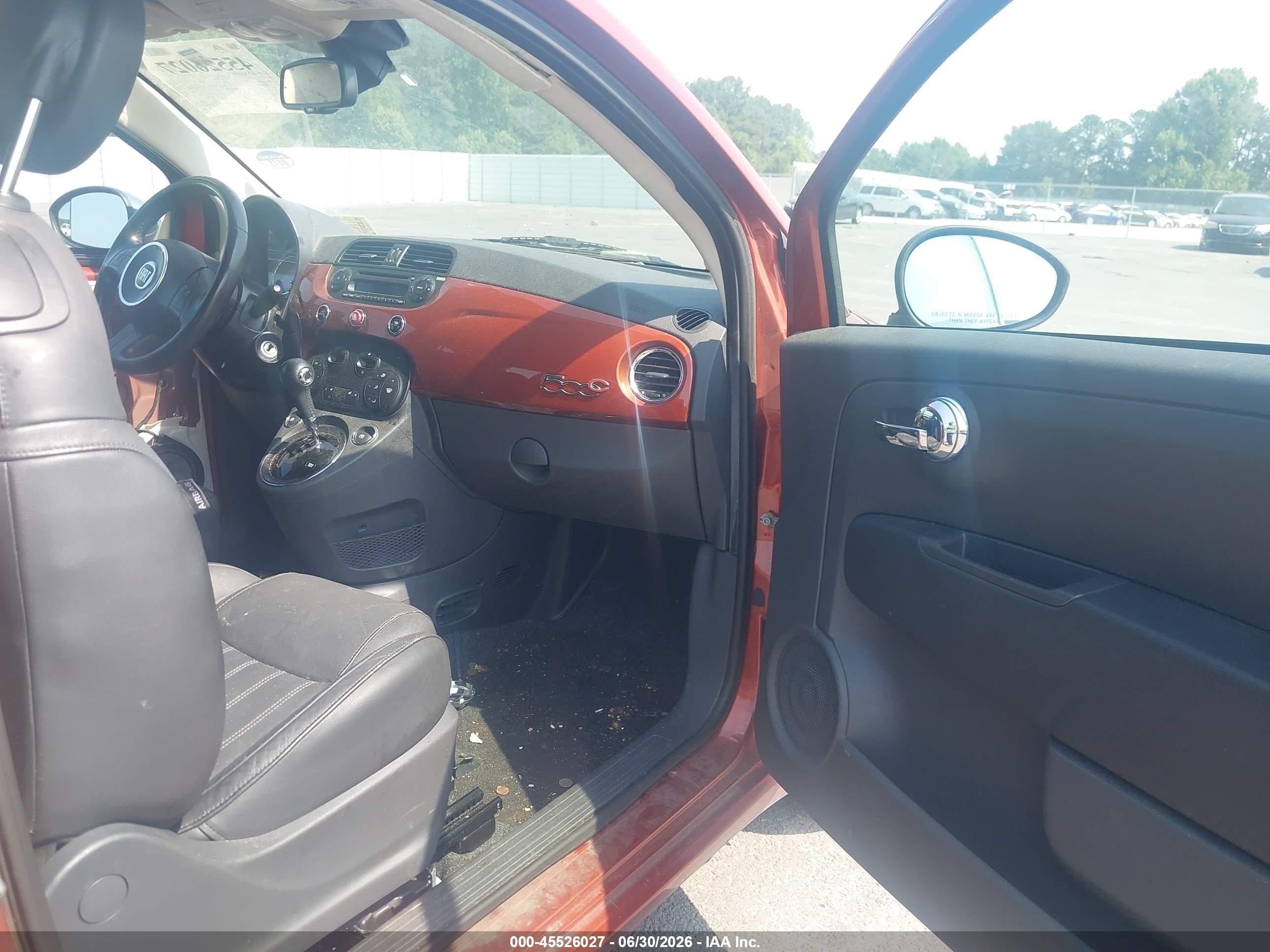 2012 Fiat 500c Lounge Orange vin: 3C3CFFER7CT248571