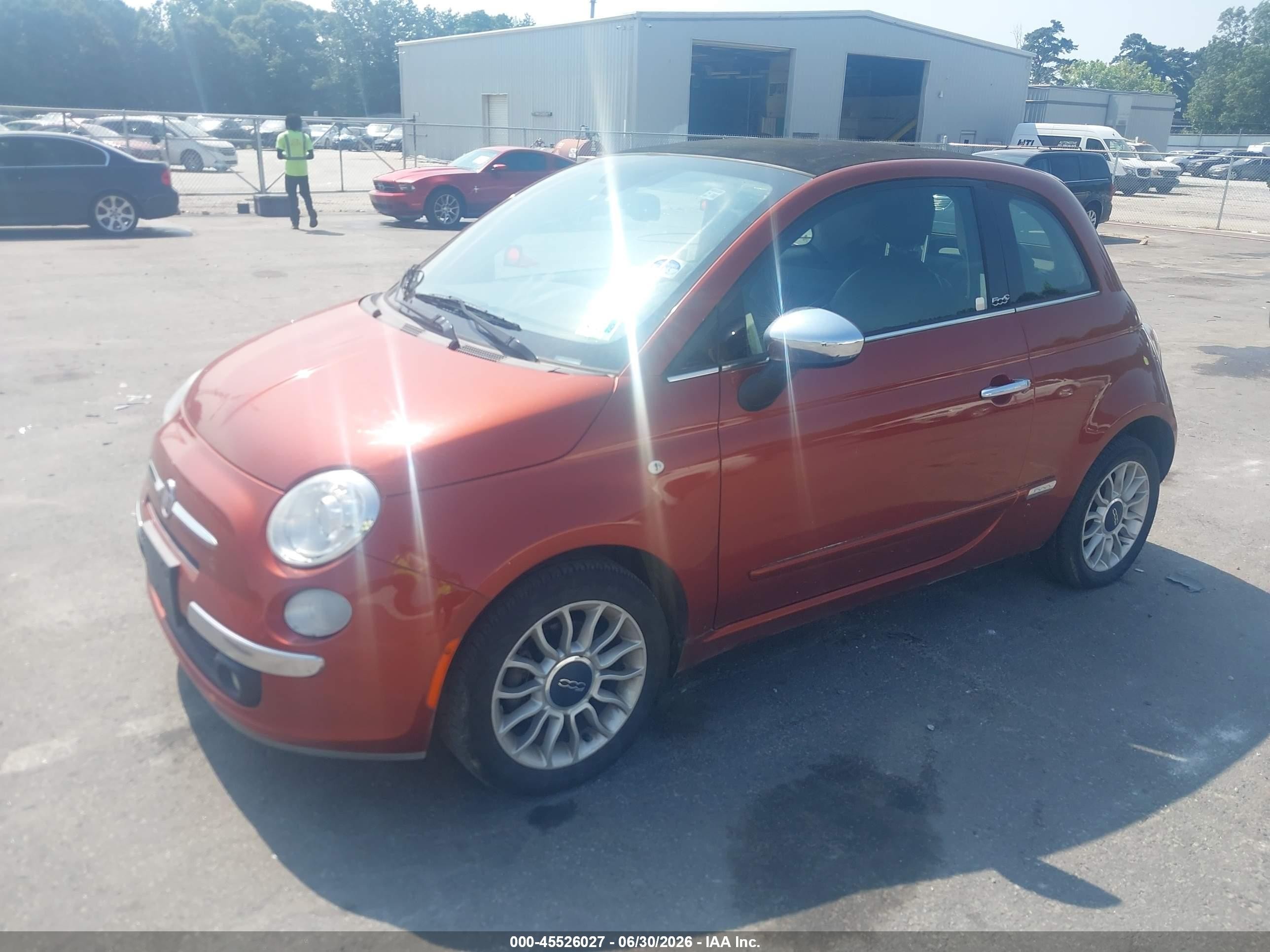 2012 Fiat 500c Lounge Orange vin: 3C3CFFER7CT248571