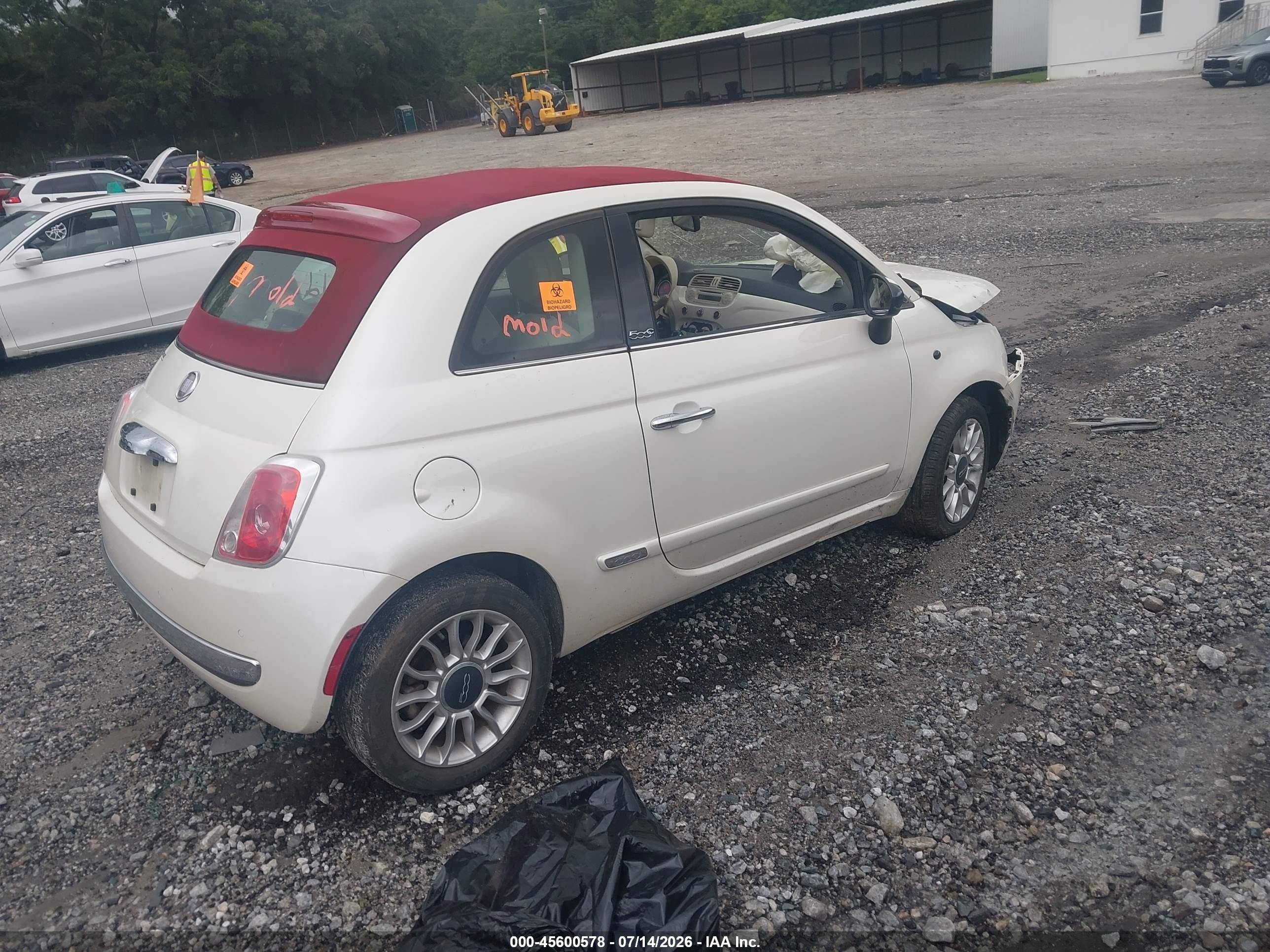 2012 Fiat 500c Lounge White vin: 3C3CFFER7CT330154