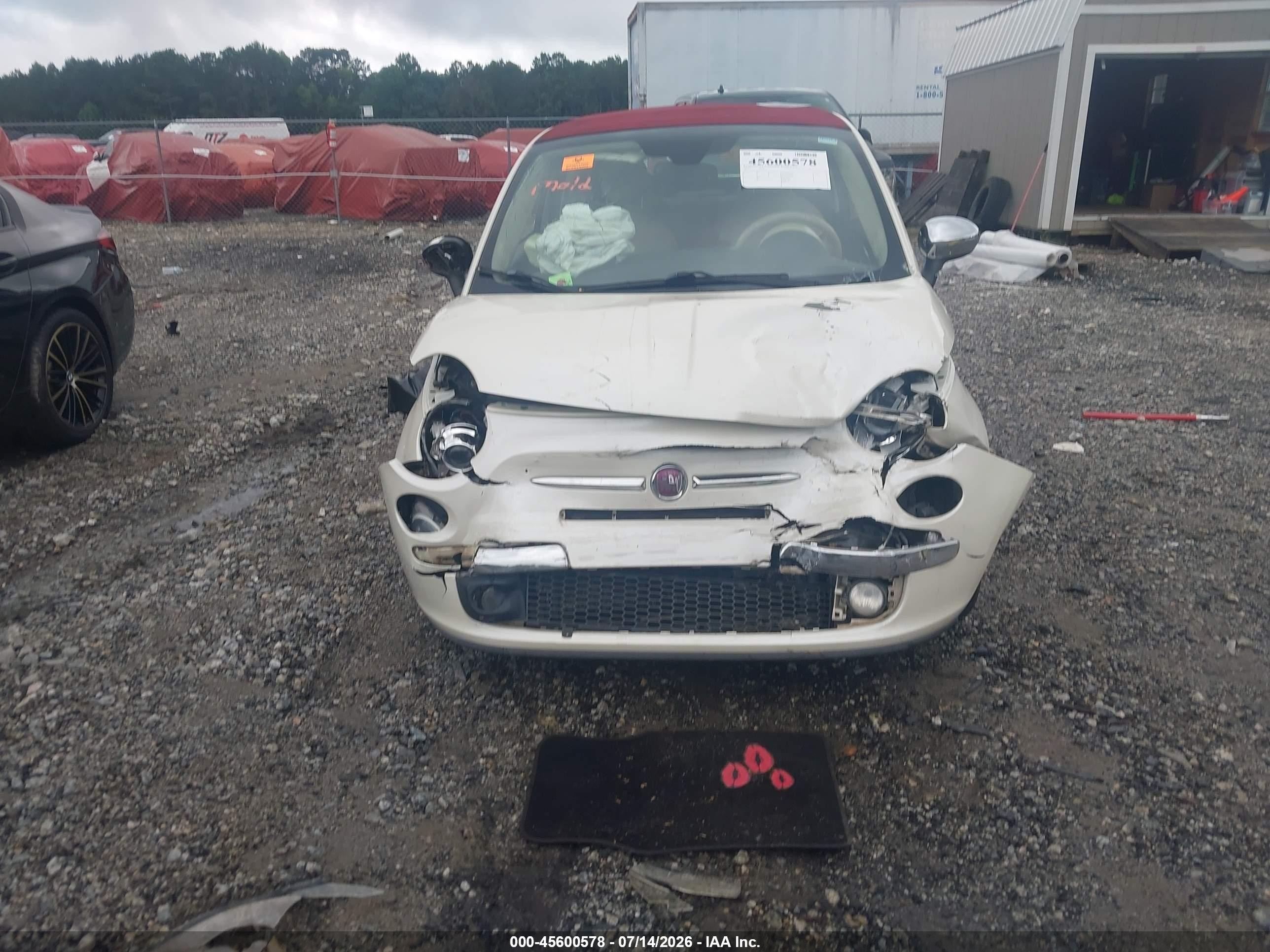 2012 Fiat 500c Lounge White vin: 3C3CFFER7CT330154