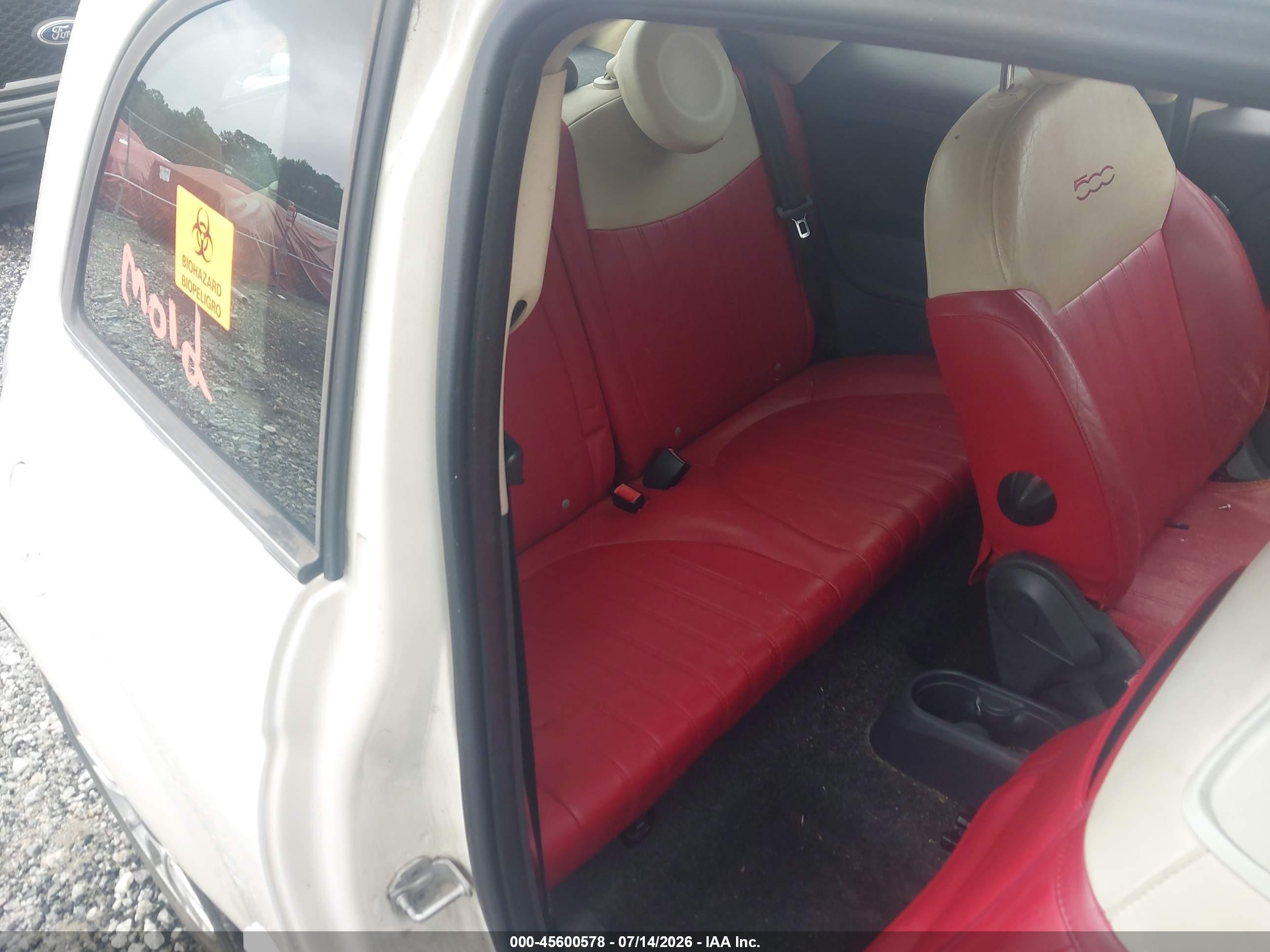 2012 Fiat 500c Lounge White vin: 3C3CFFER7CT330154