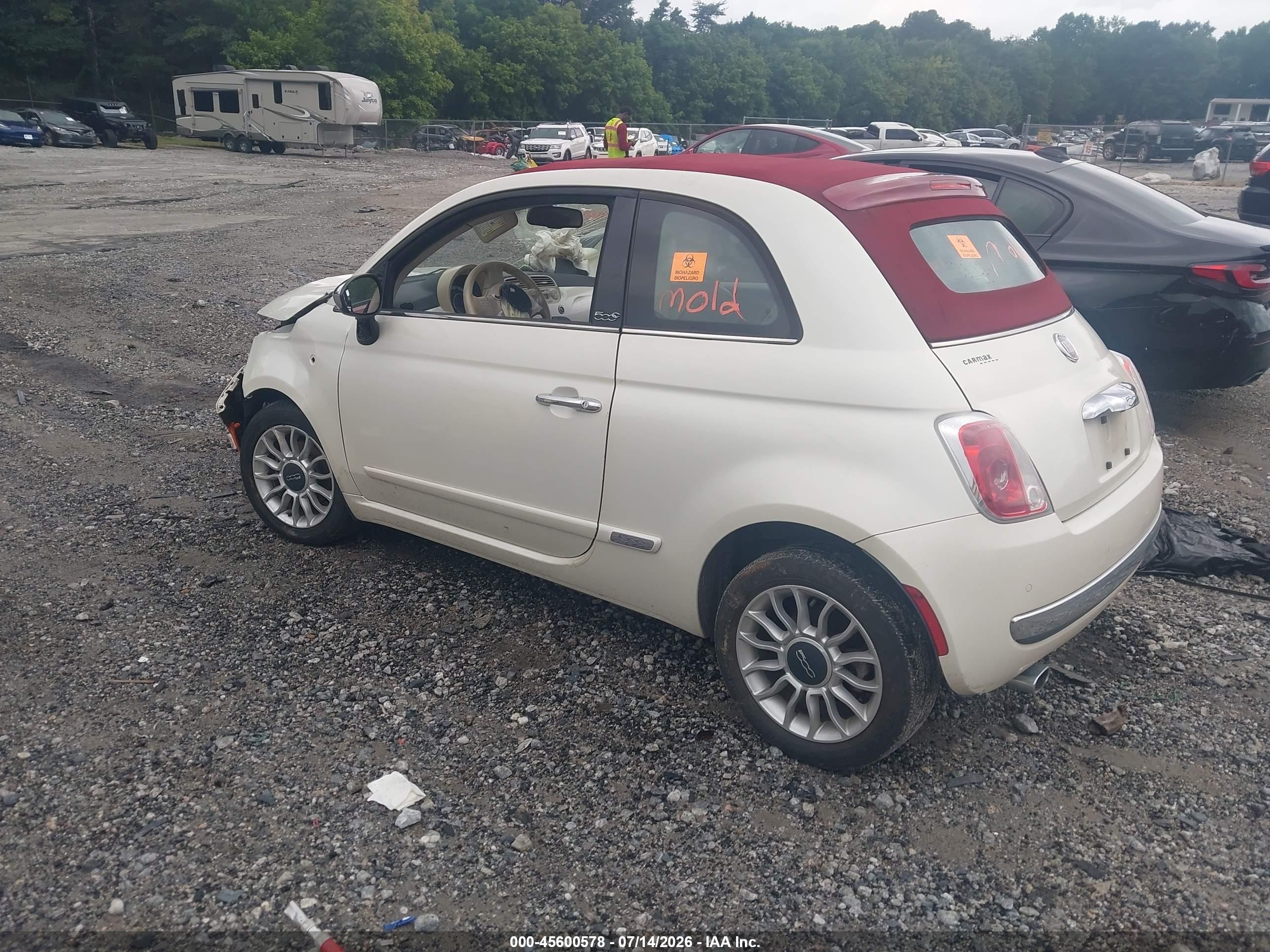 2012 Fiat 500c Lounge White vin: 3C3CFFER7CT330154