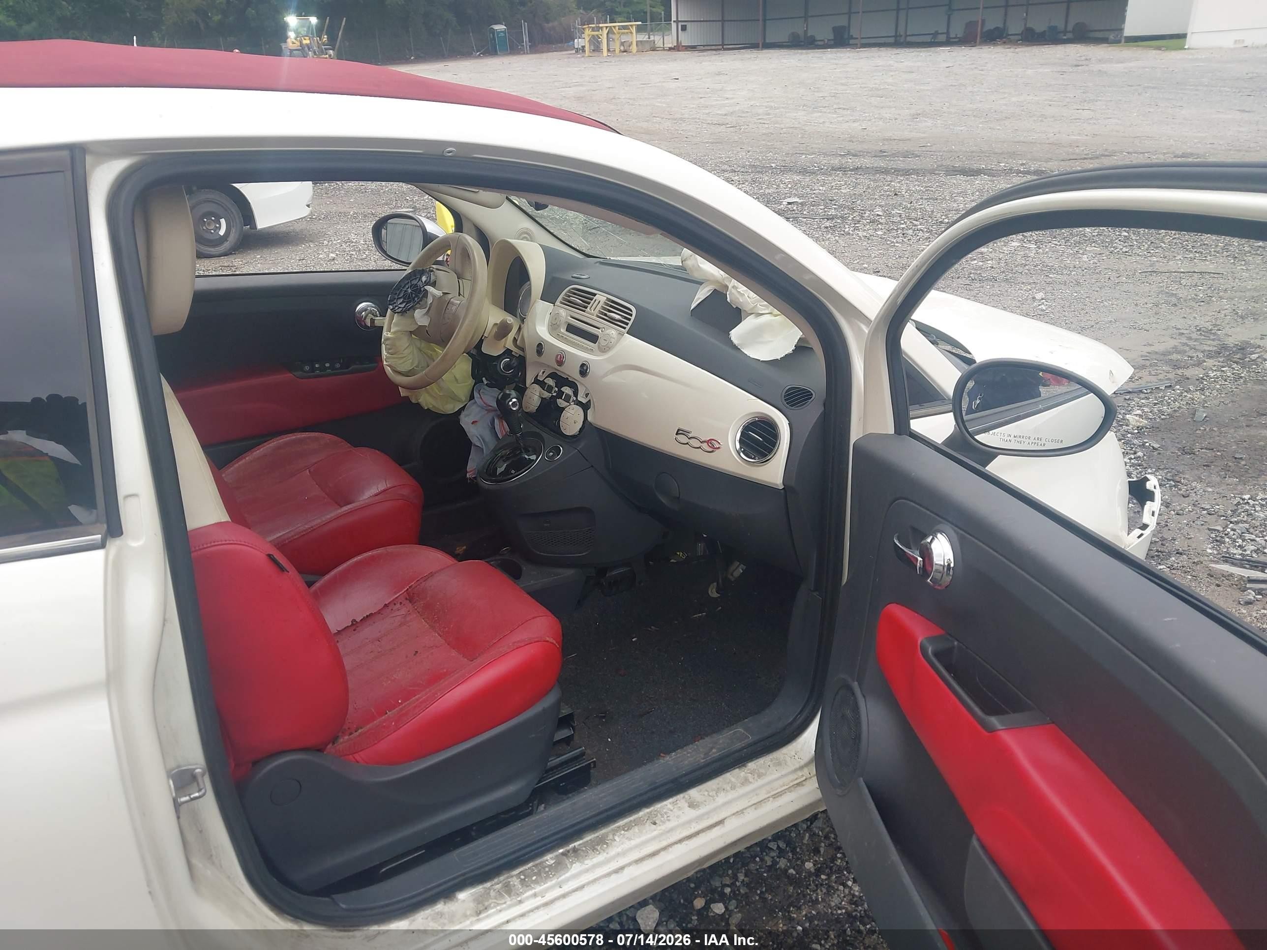2012 Fiat 500c Lounge White vin: 3C3CFFER7CT330154