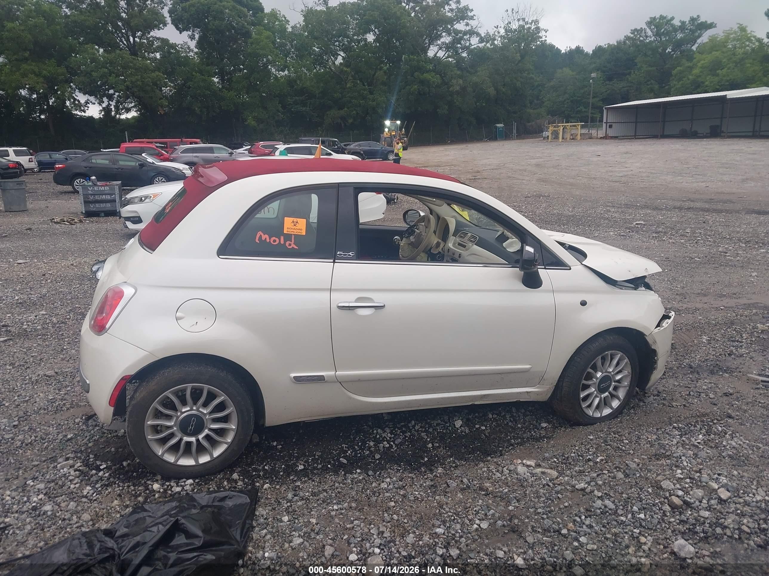 2012 Fiat 500c Lounge White vin: 3C3CFFER7CT330154