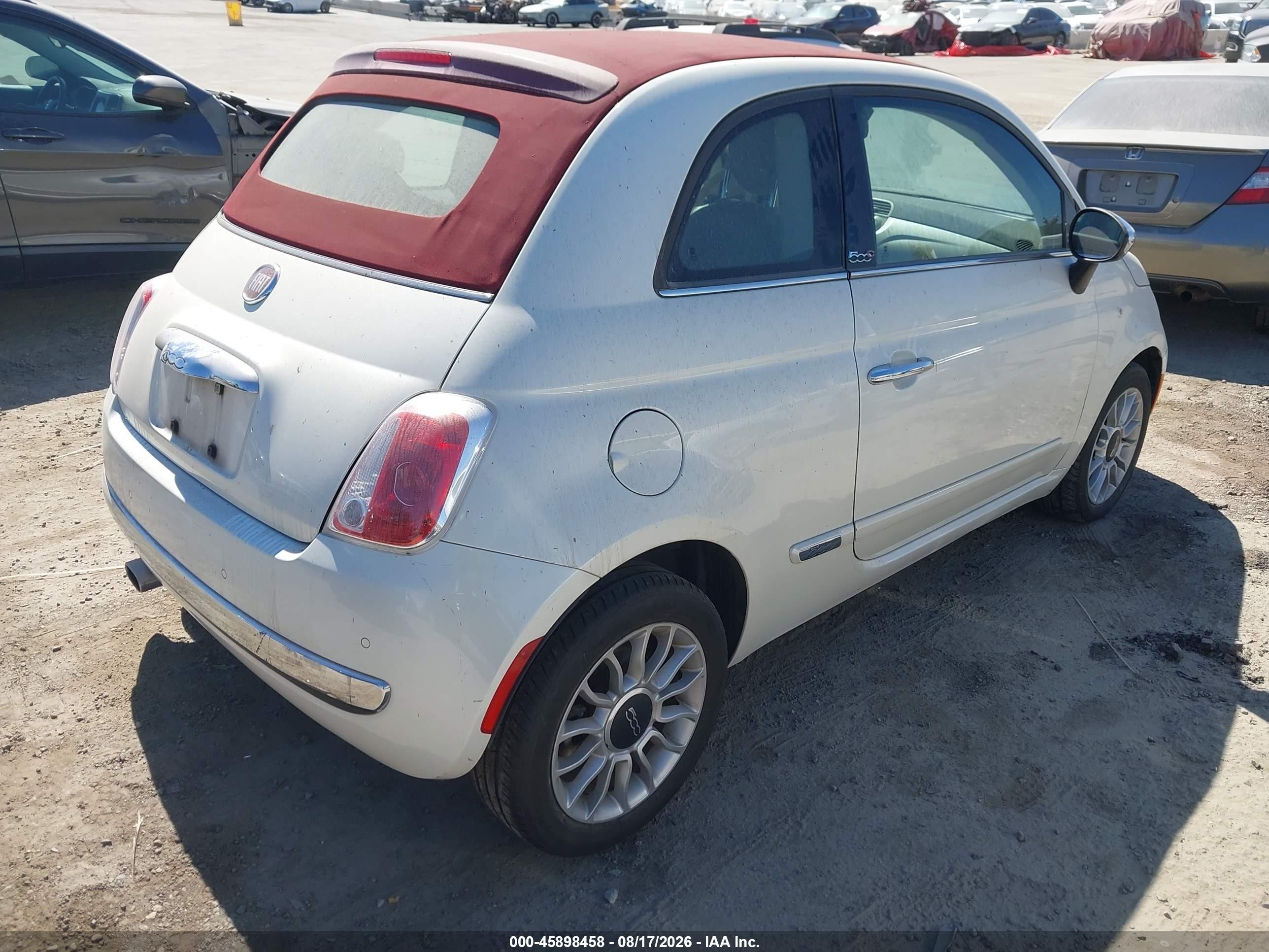 2012 Fiat 500c Lounge Cream vin: 3C3CFFER8CT171743