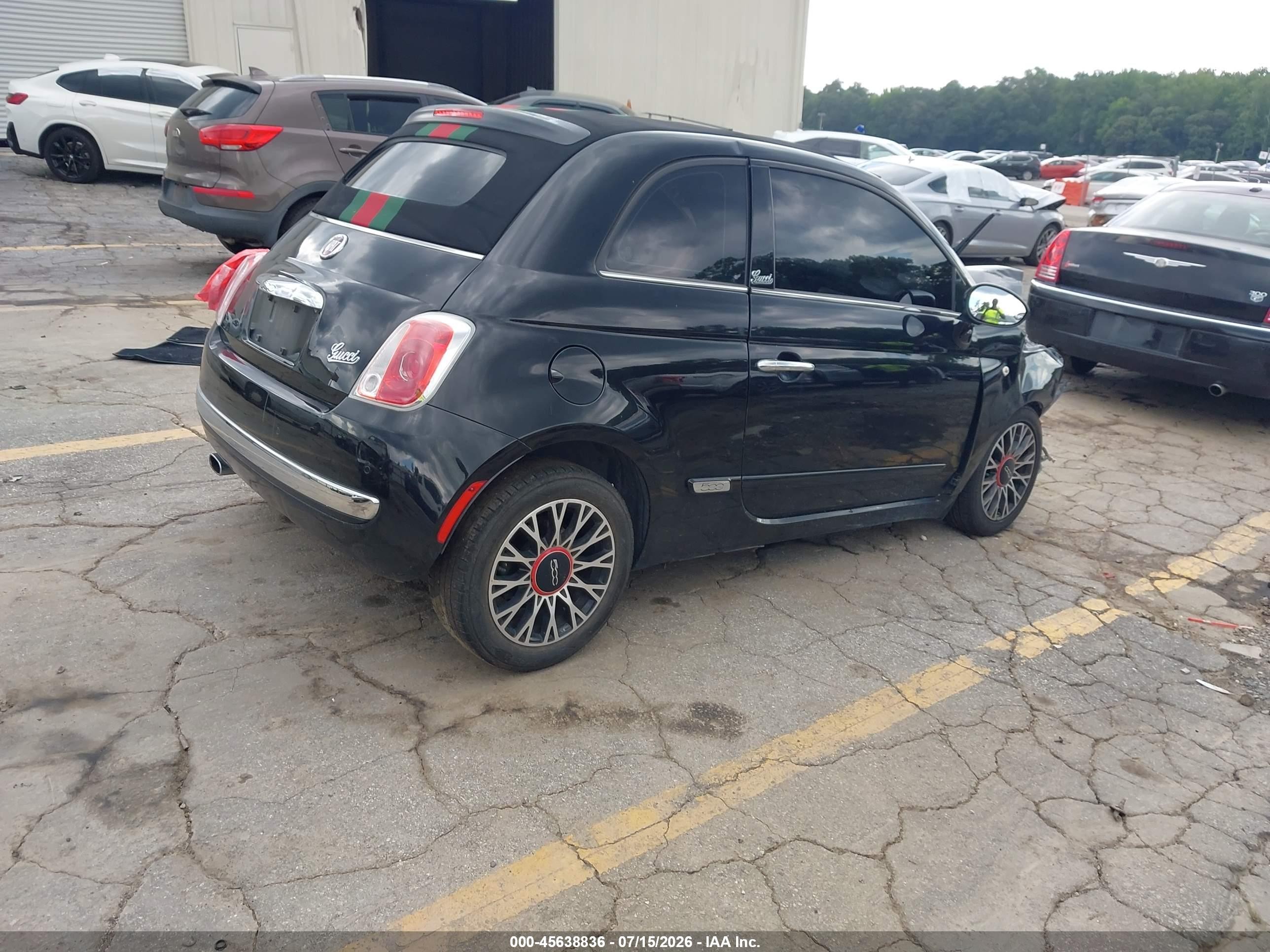 2013 Fiat 500c Gucci Black vin: 3C3CFFER8DT713098