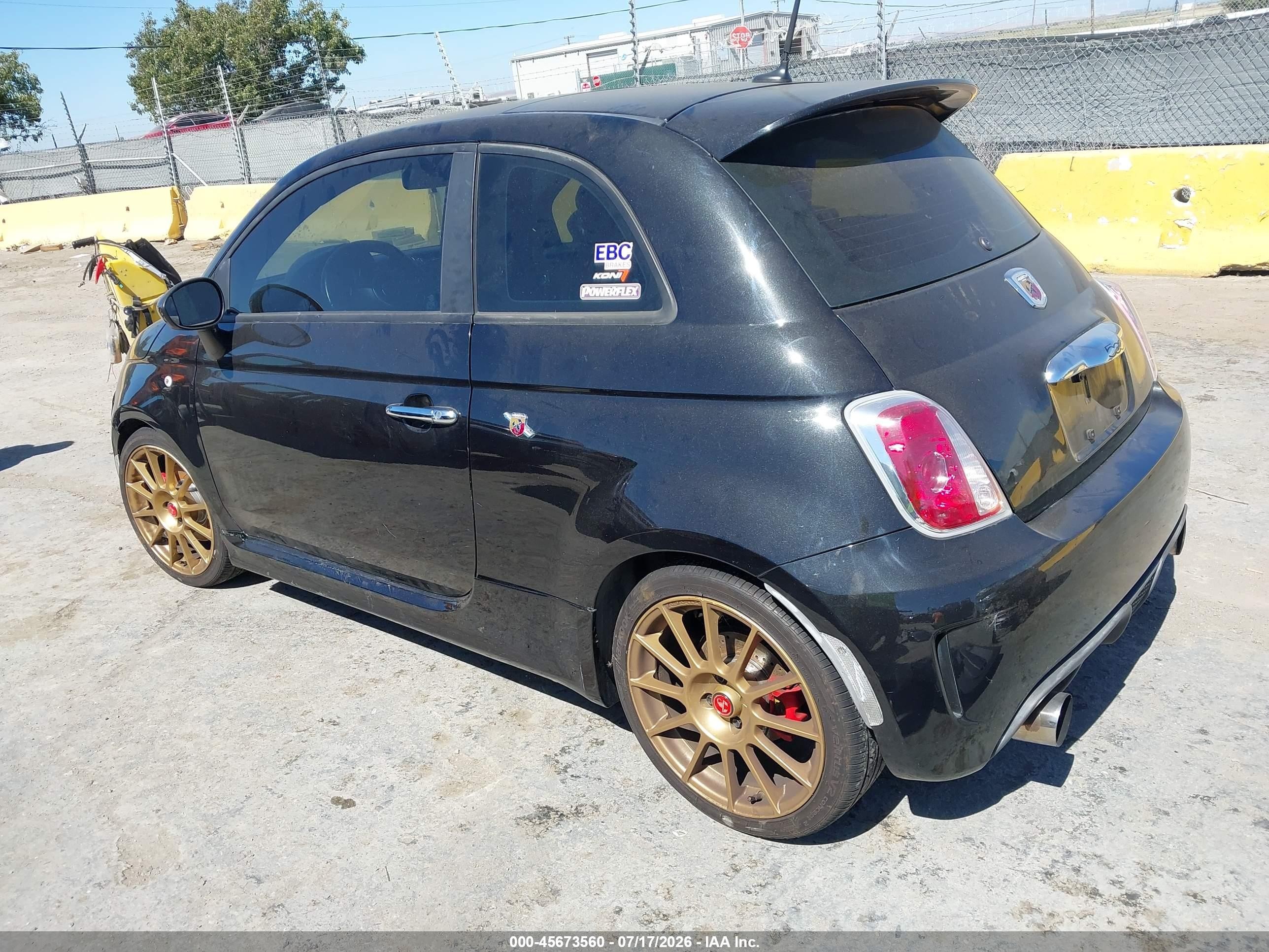 2012 Fiat 500 Abarth Черный vin: 3C3CFFFH0CT314237