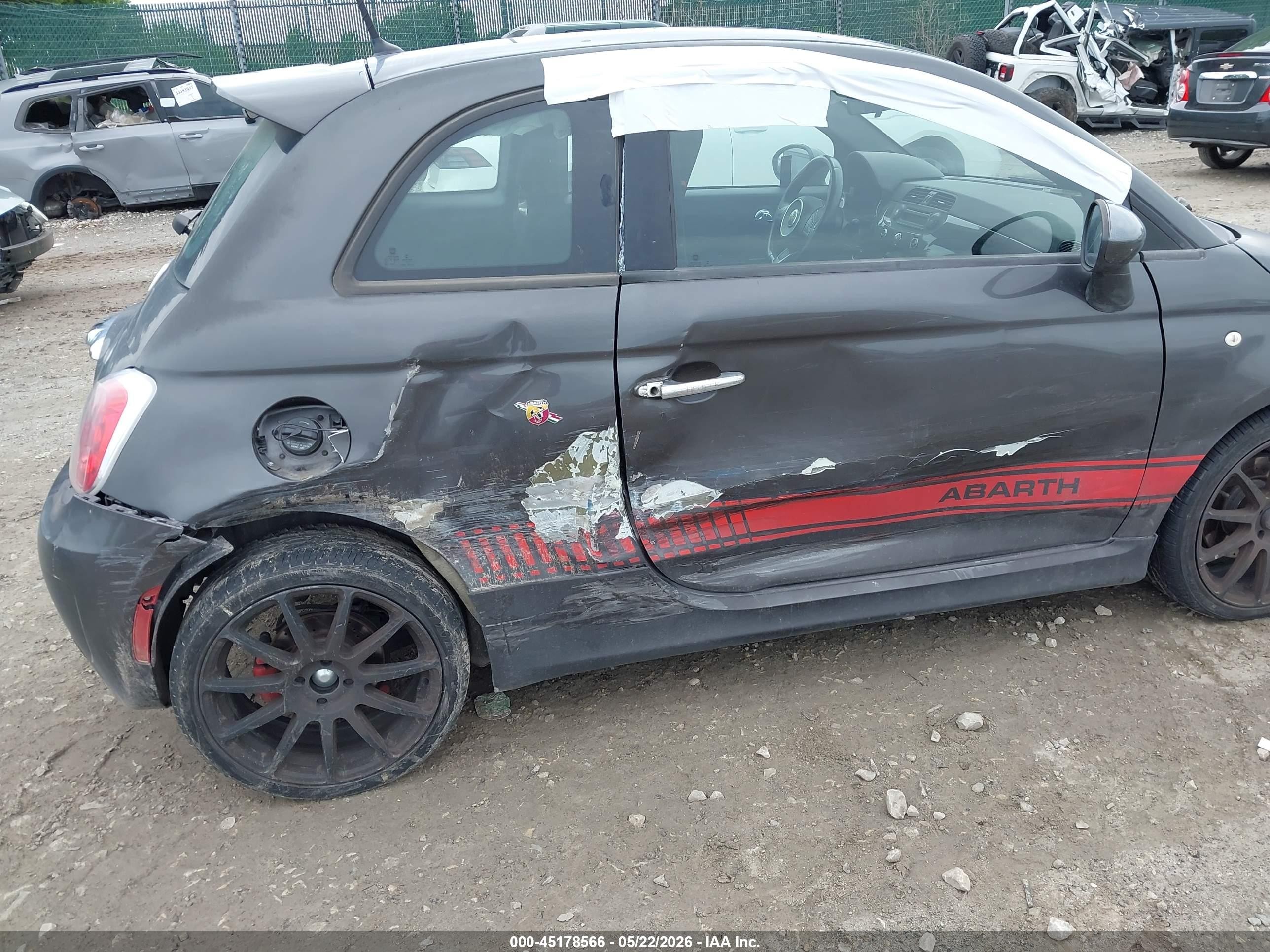 2015 Fiat 500 Abarth Gray vin: 3C3CFFFH0FT750493