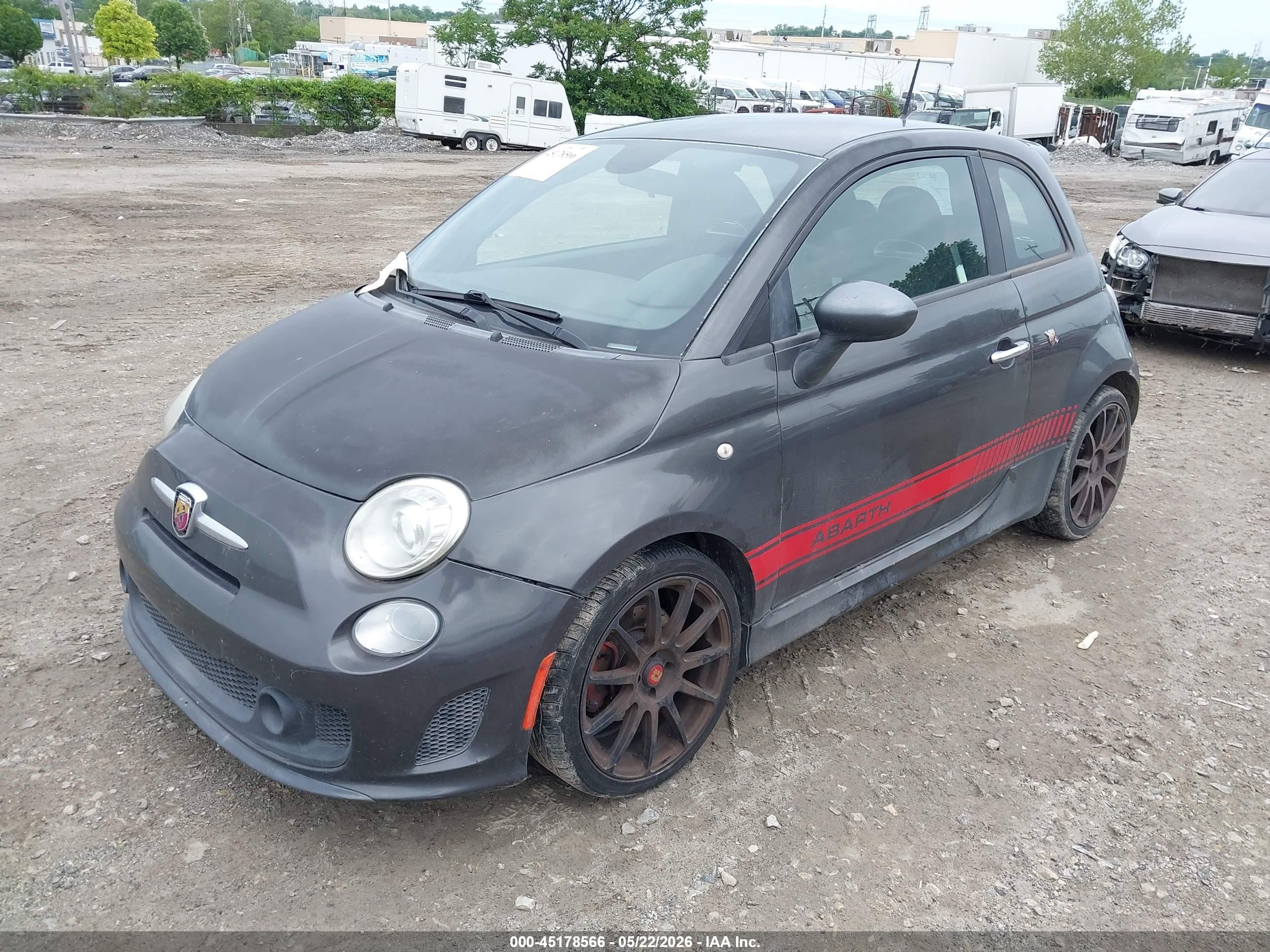 2015 Fiat 500 Abarth Gray vin: 3C3CFFFH0FT750493