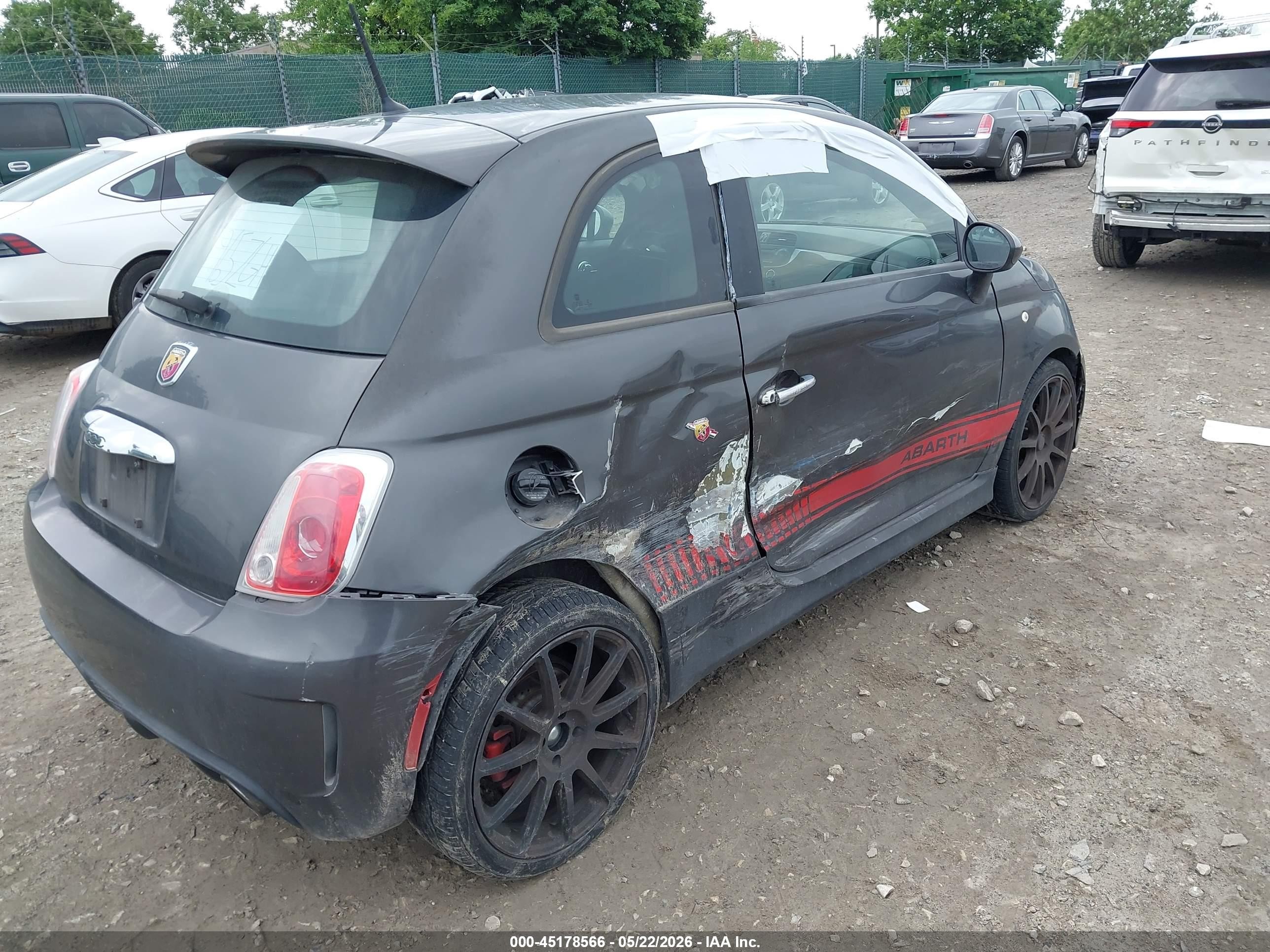 2015 Fiat 500 Abarth Gray vin: 3C3CFFFH0FT750493