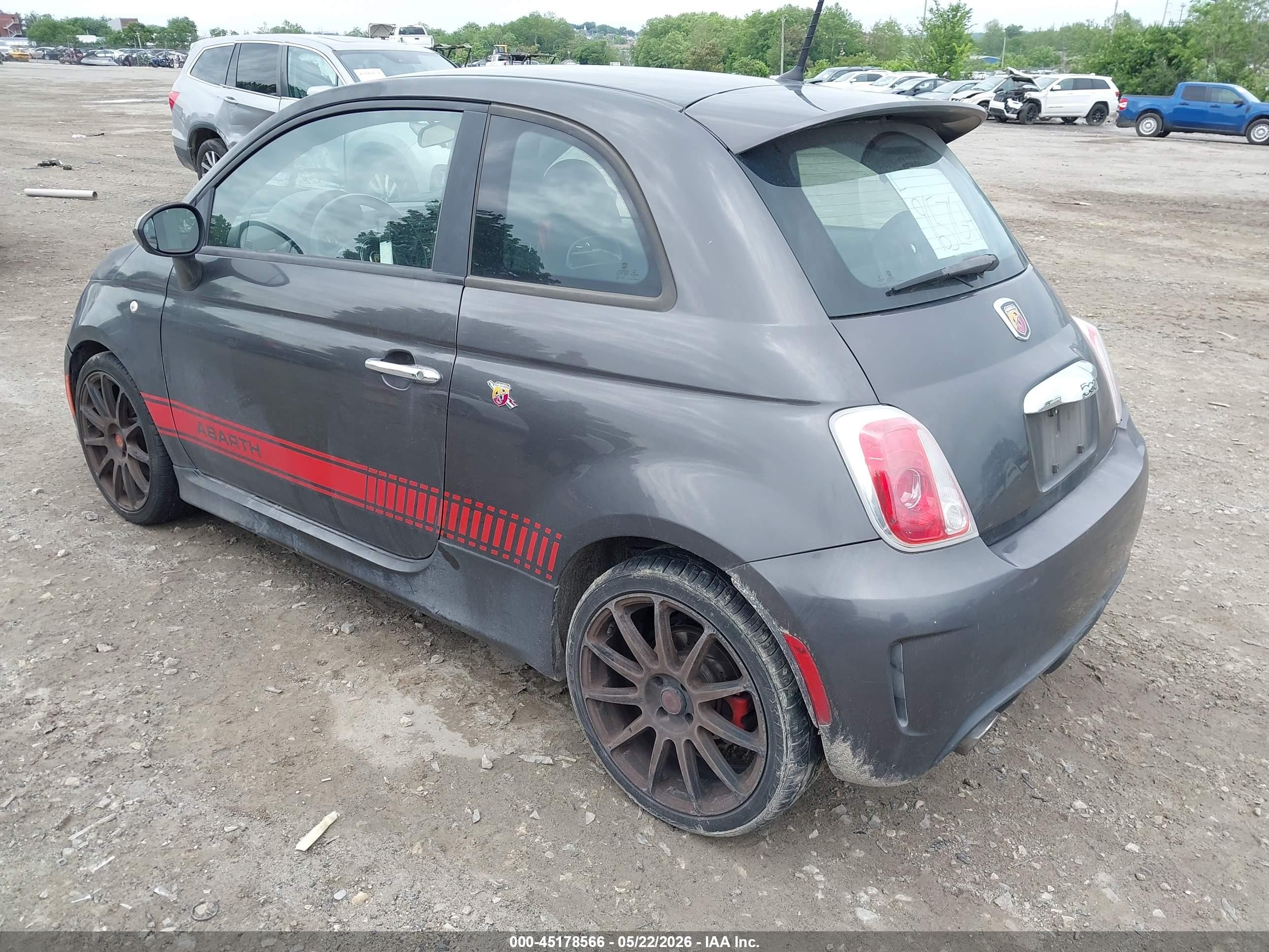 2015 Fiat 500 Abarth Gray vin: 3C3CFFFH0FT750493