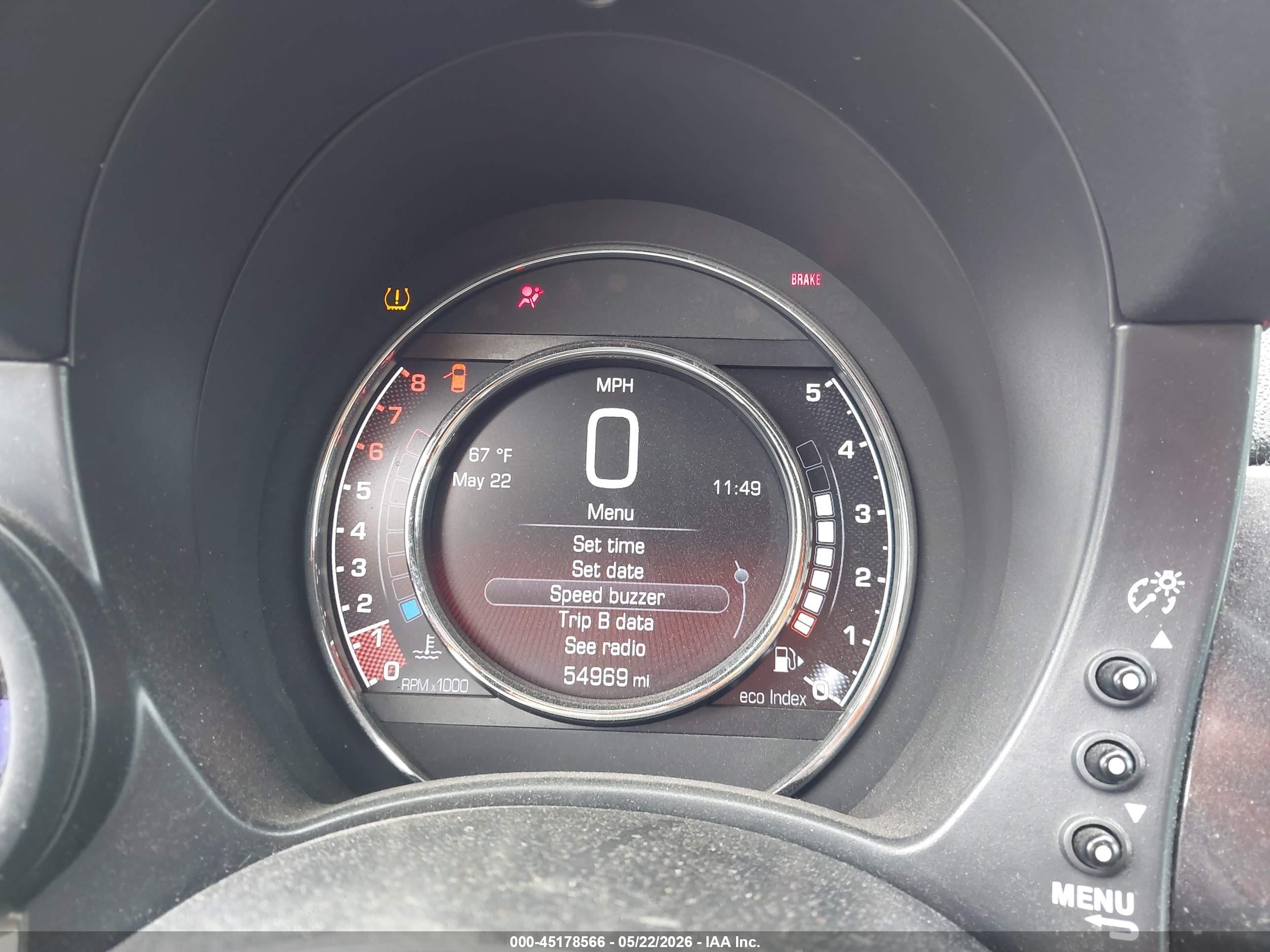 2015 Fiat 500 Abarth Gray vin: 3C3CFFFH0FT750493