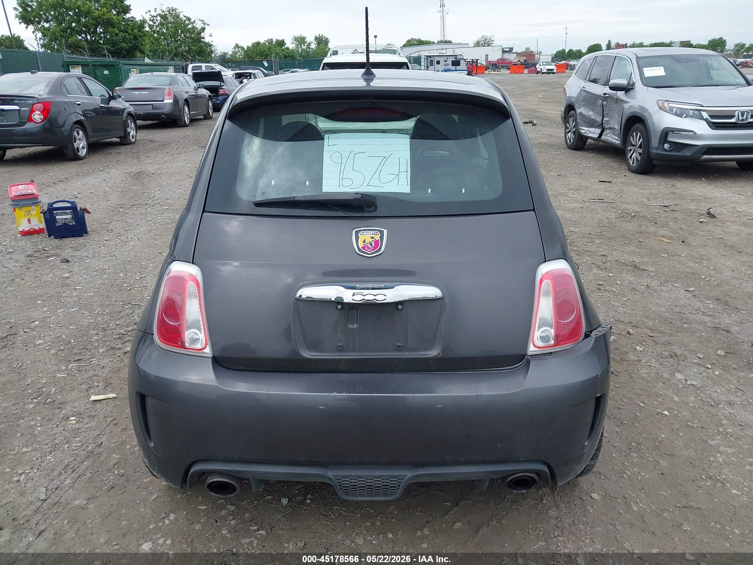 2015 Fiat 500 Abarth Gray vin: 3C3CFFFH0FT750493