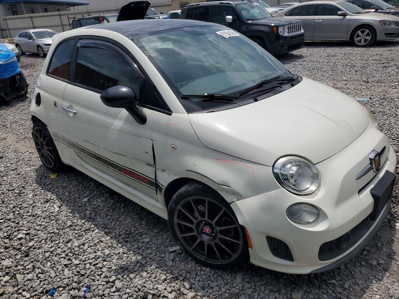 2013 Fiat 500 Abarth White vin: 3C3CFFFH1DT533175
