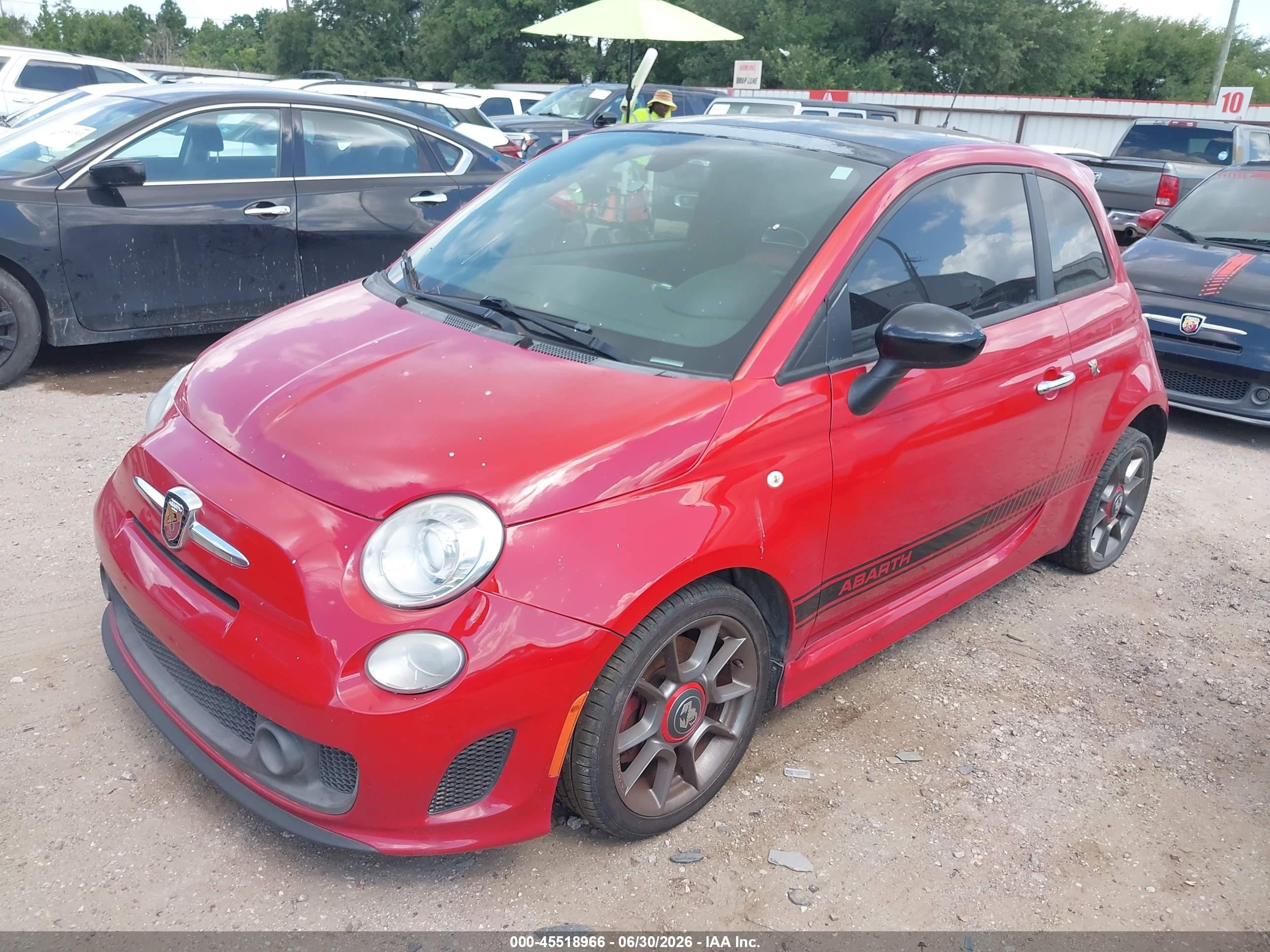 2012 Fiat 500 Abarth Красный vin: 3C3CFFFH2CT380112