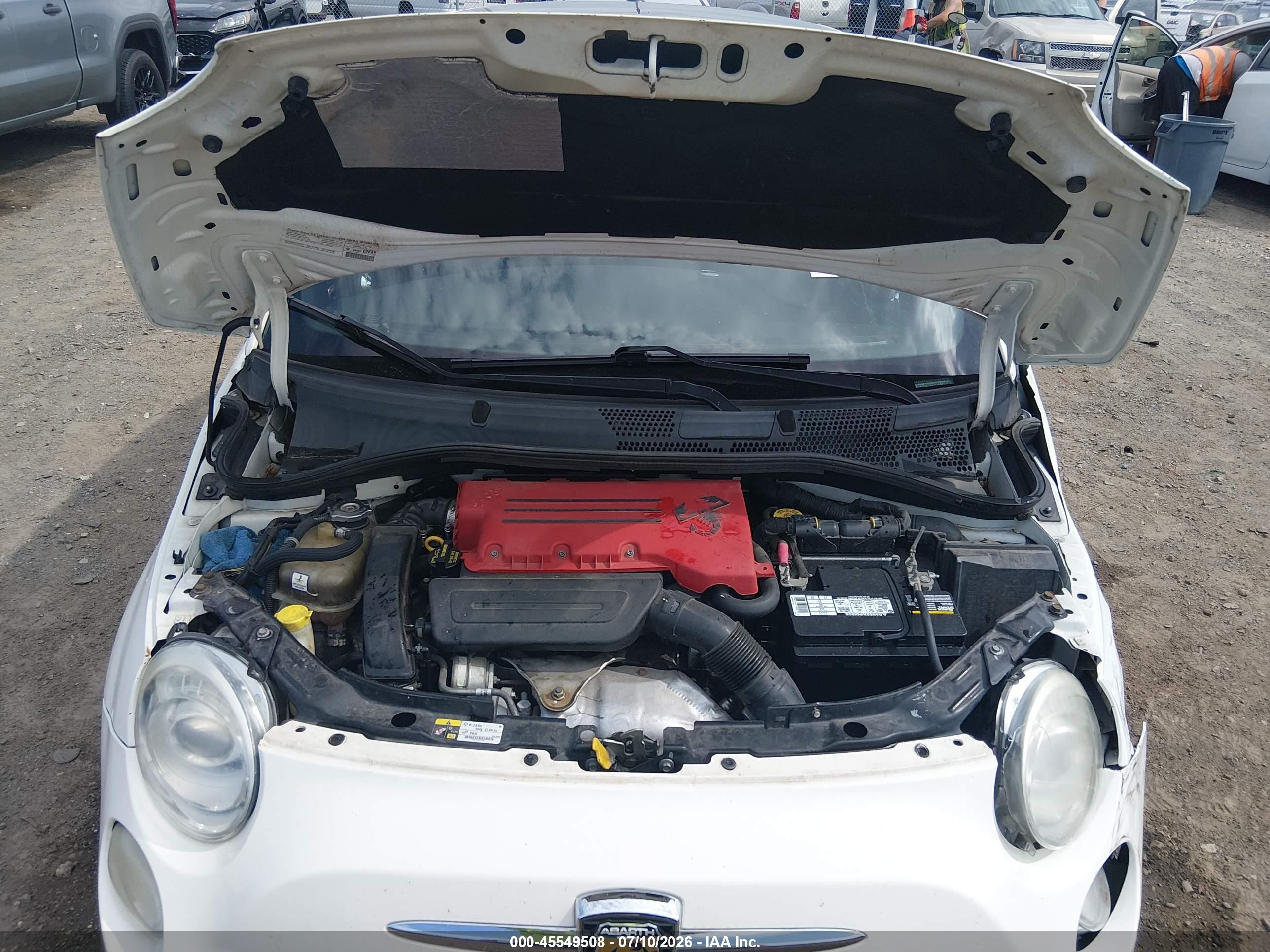 2013 Fiat 500 Abarth White vin: 3C3CFFFH4DT512434