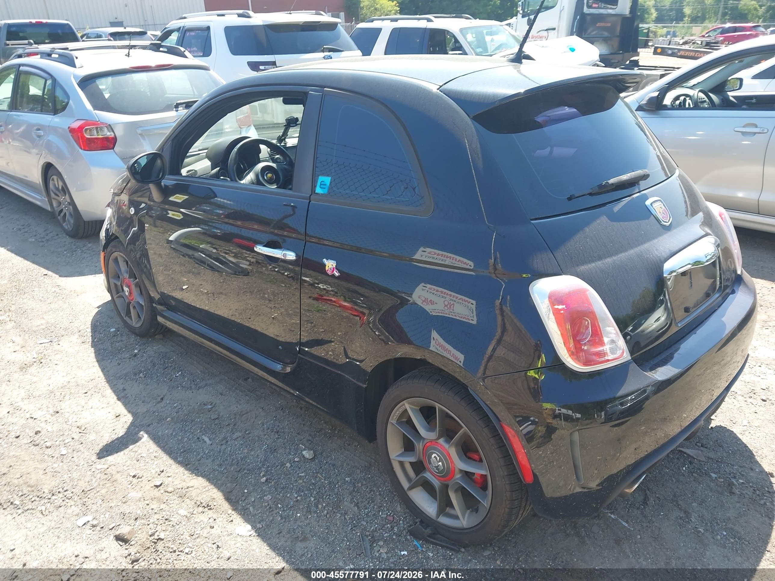 2015 Fiat 500 Abarth Black vin: 3C3CFFFH8FT590363