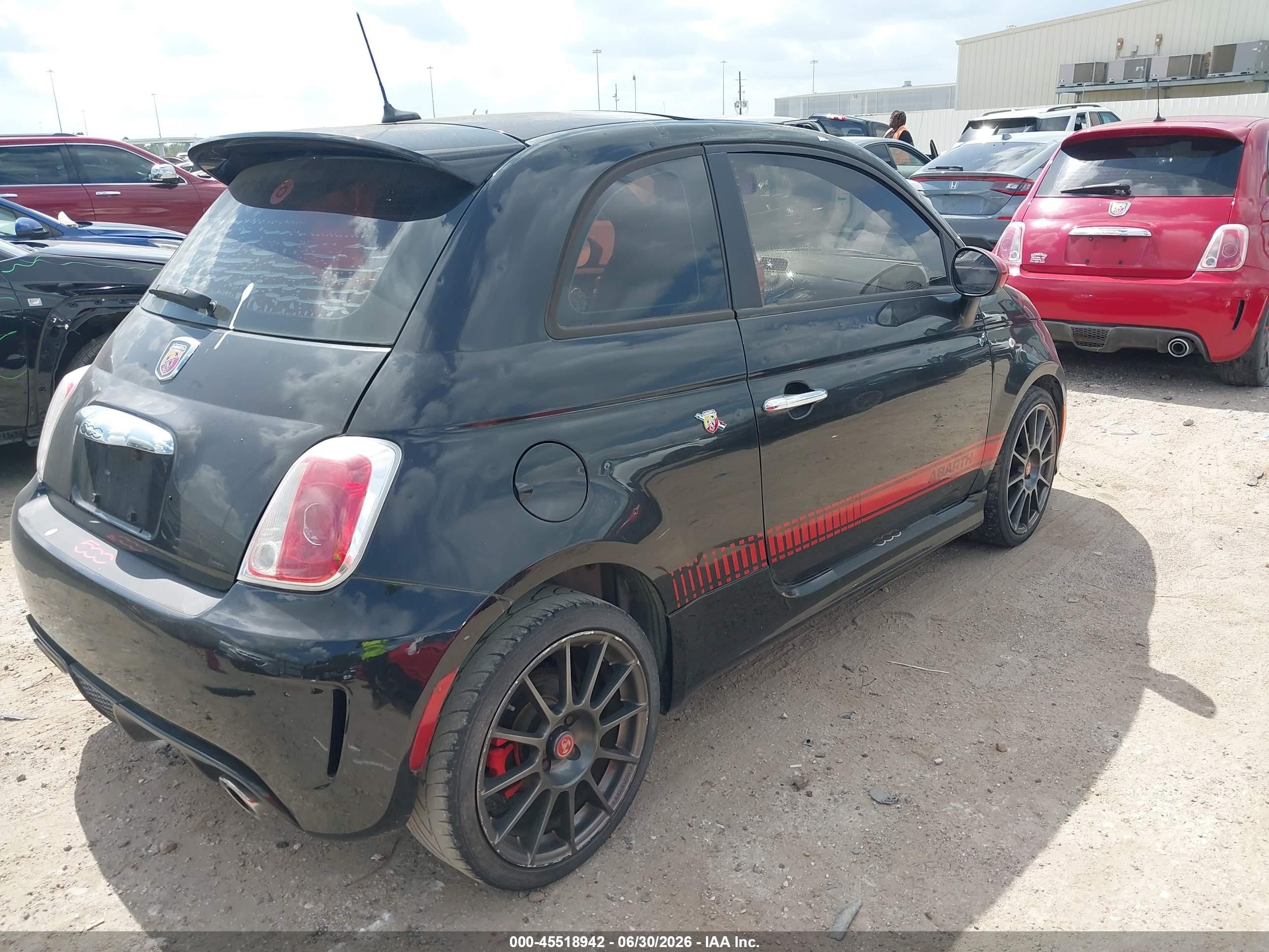 2012 Fiat 500 Abarth Black vin: 3C3CFFFH9CT319324