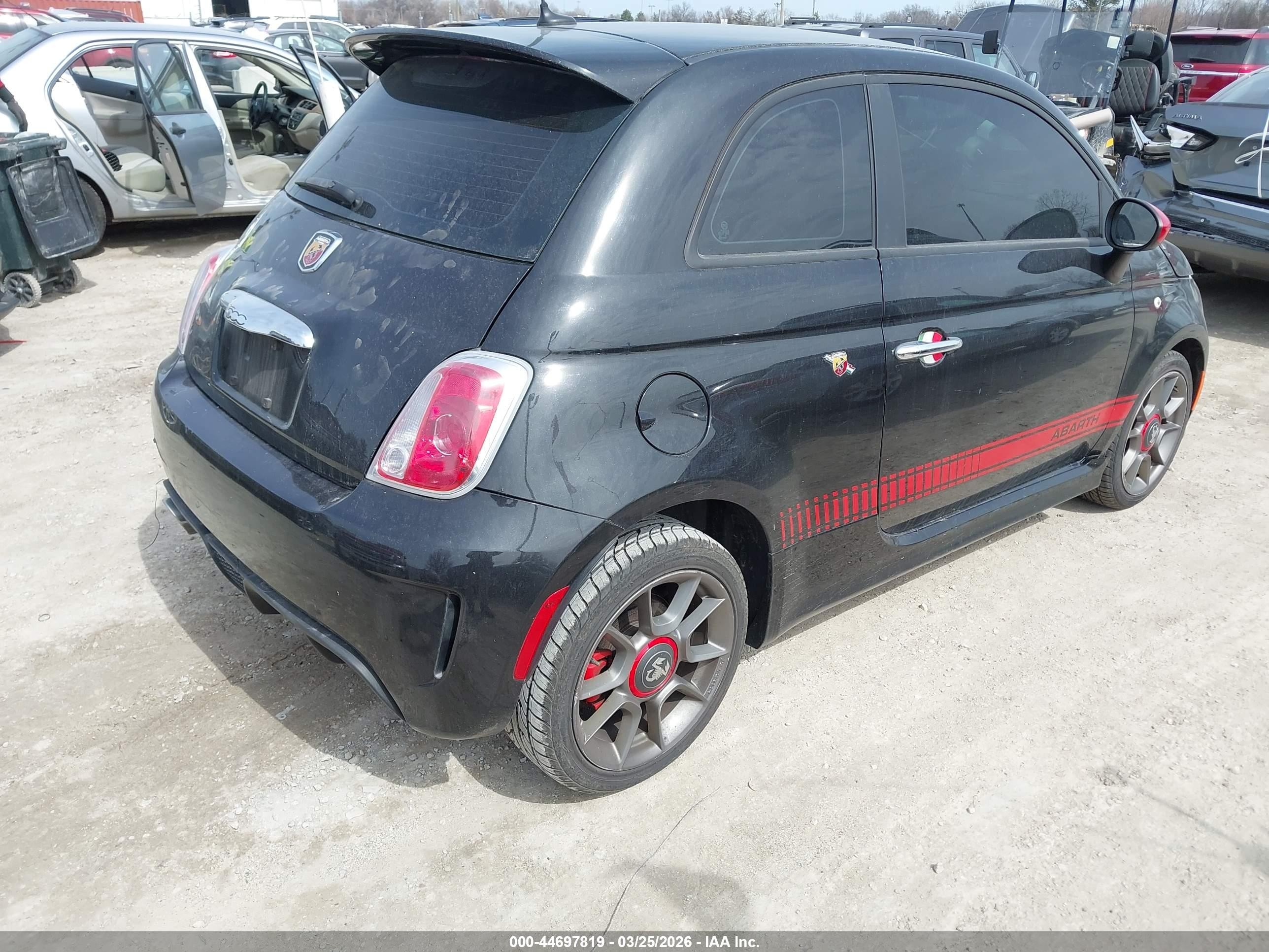 2012 Fiat 500 Abarth Черный vin: 3C3CFFFH9CT378244