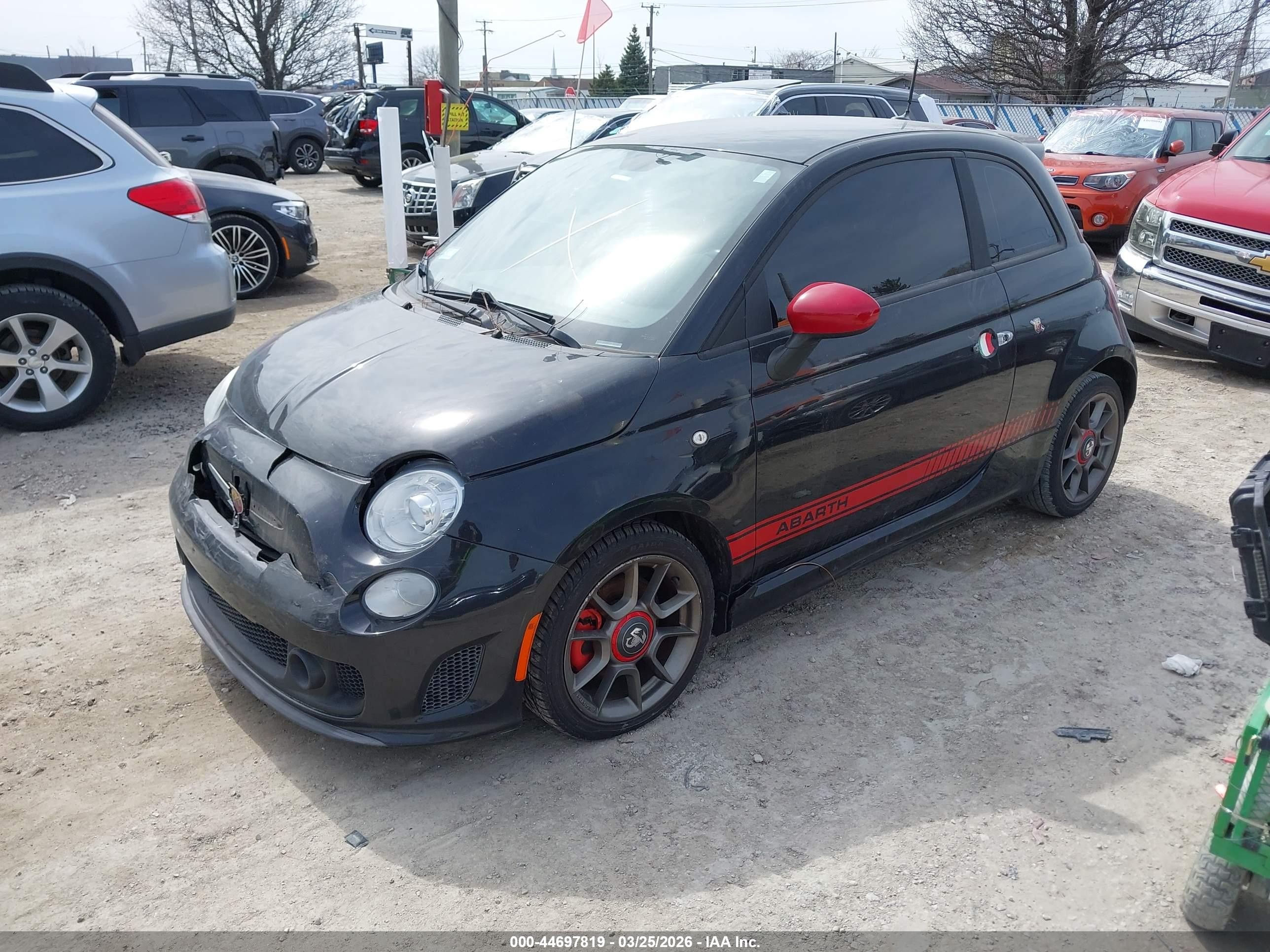 2012 Fiat 500 Abarth Черный vin: 3C3CFFFH9CT378244