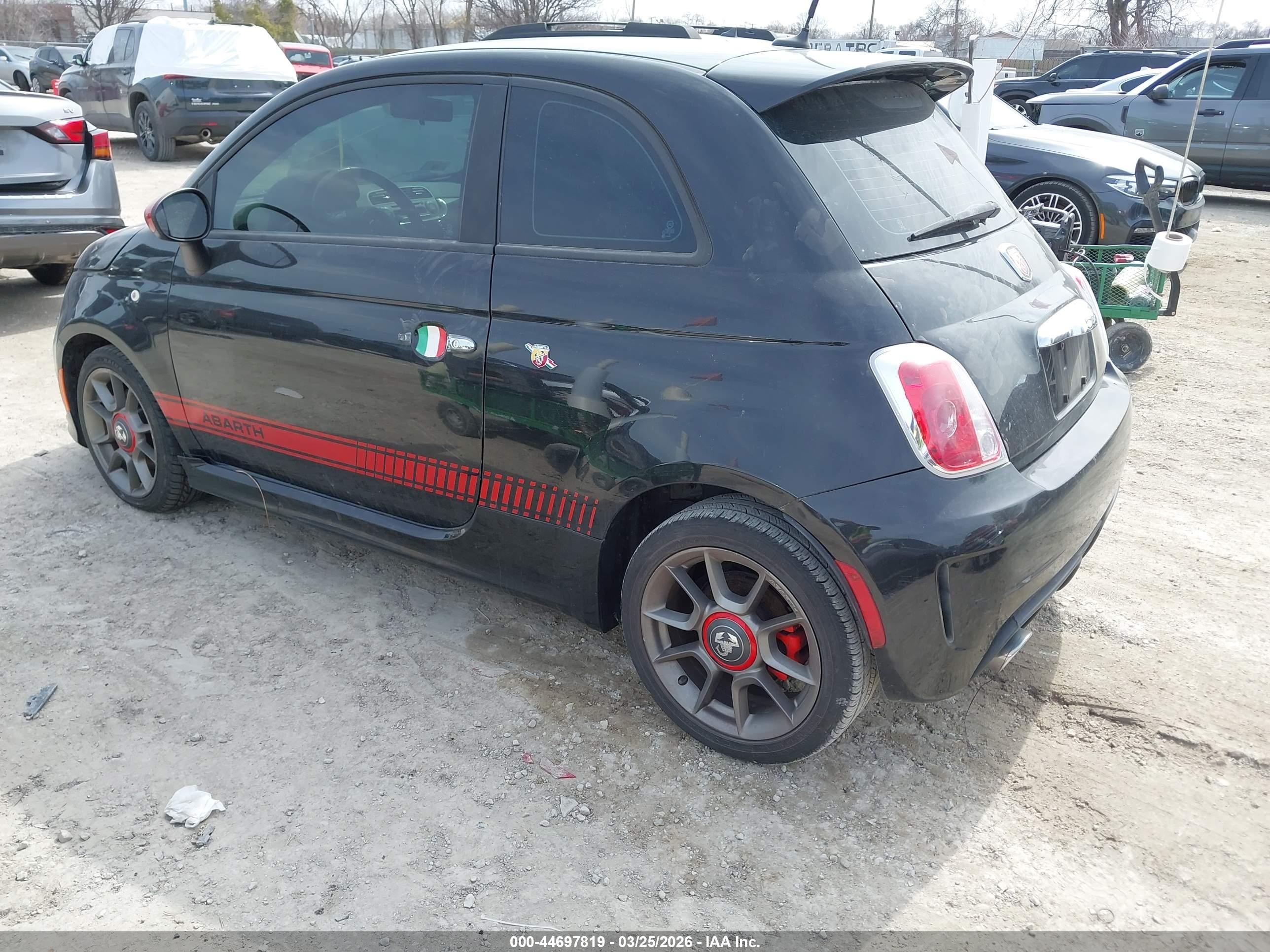 2012 Fiat 500 Abarth Черный vin: 3C3CFFFH9CT378244