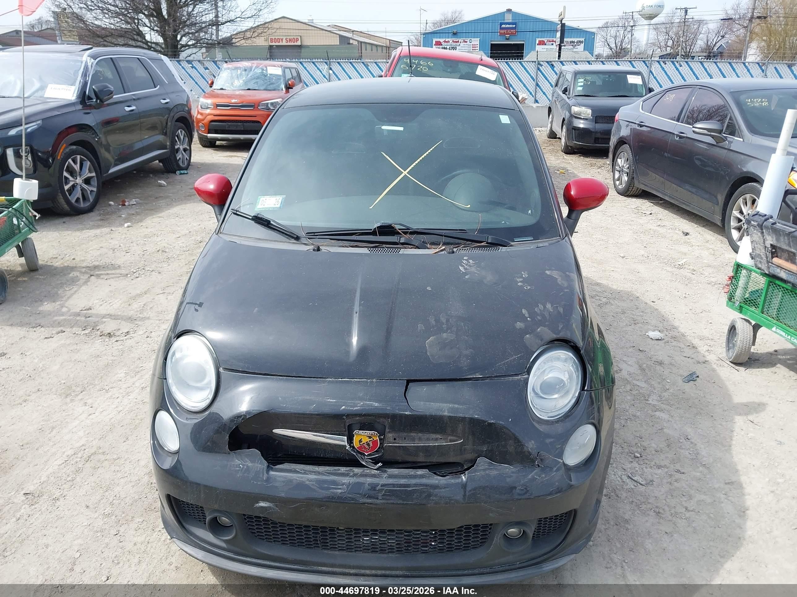 2012 Fiat 500 Abarth Черный vin: 3C3CFFFH9CT378244