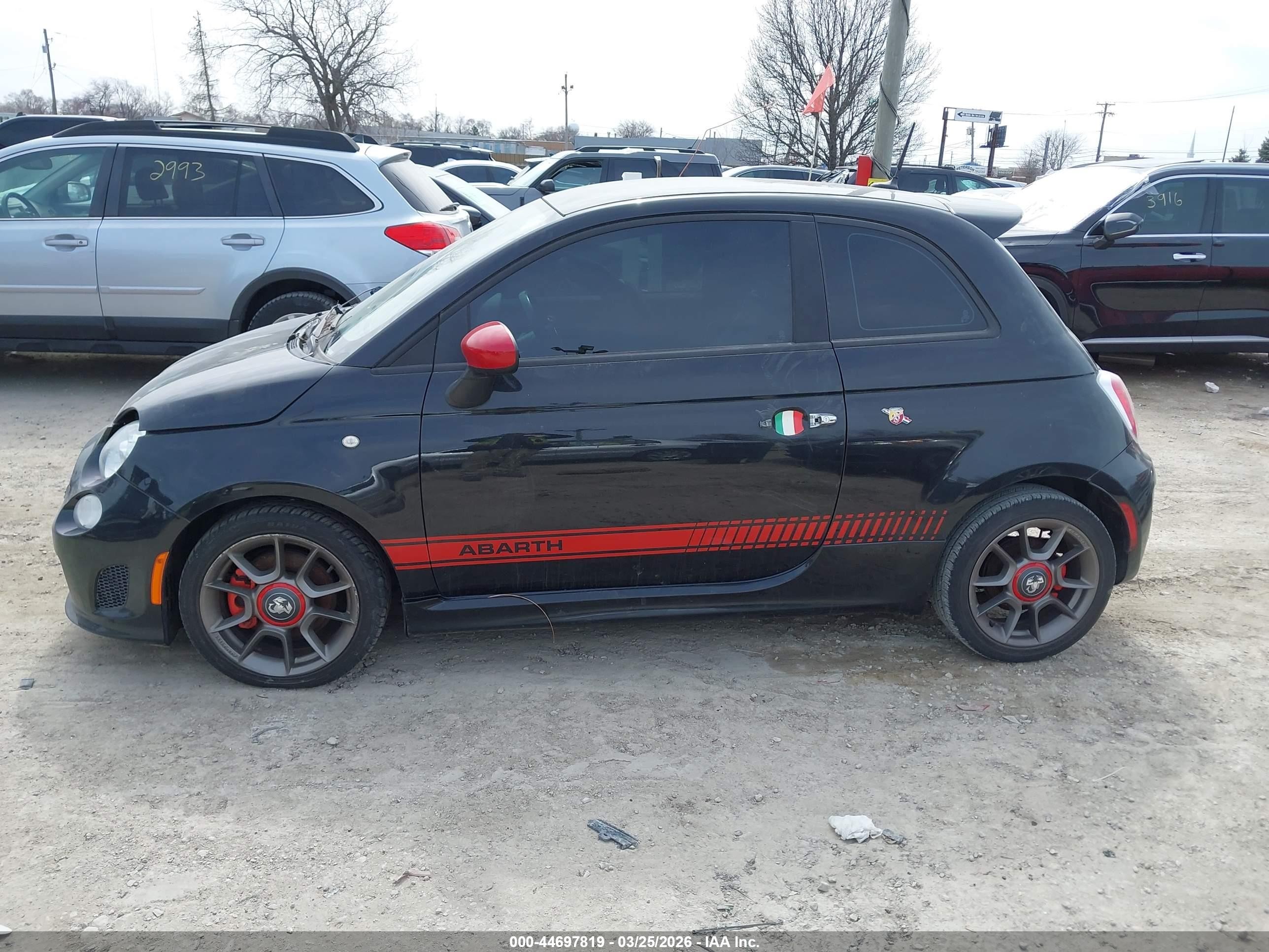 2012 Fiat 500 Abarth Черный vin: 3C3CFFFH9CT378244