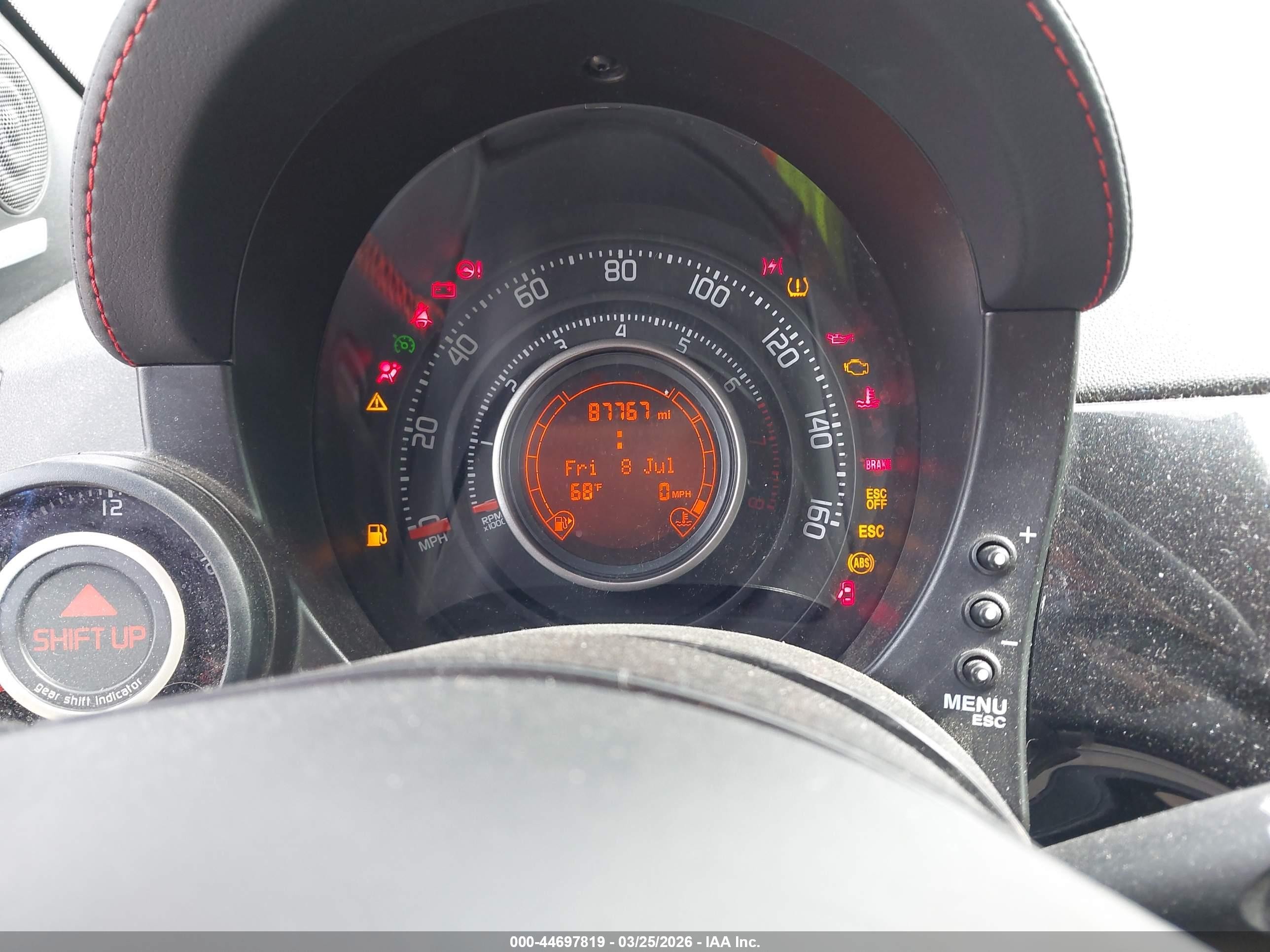 2012 Fiat 500 Abarth Черный vin: 3C3CFFFH9CT378244