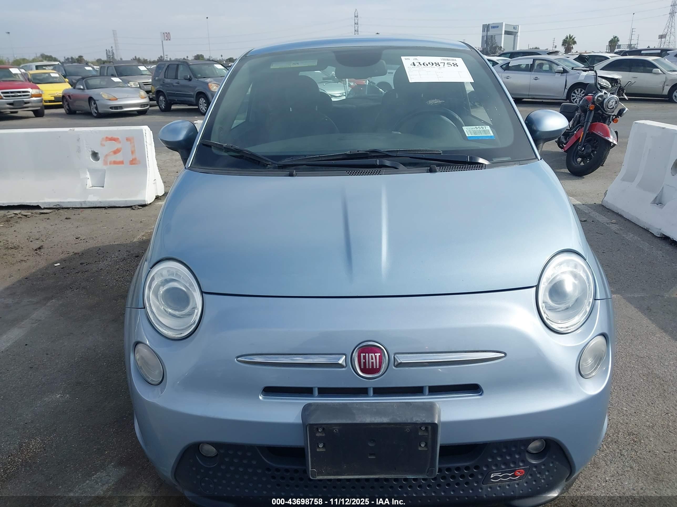 2015 Fiat 500e Battery Electric Blue vin: 3C3CFFGE0FT726120