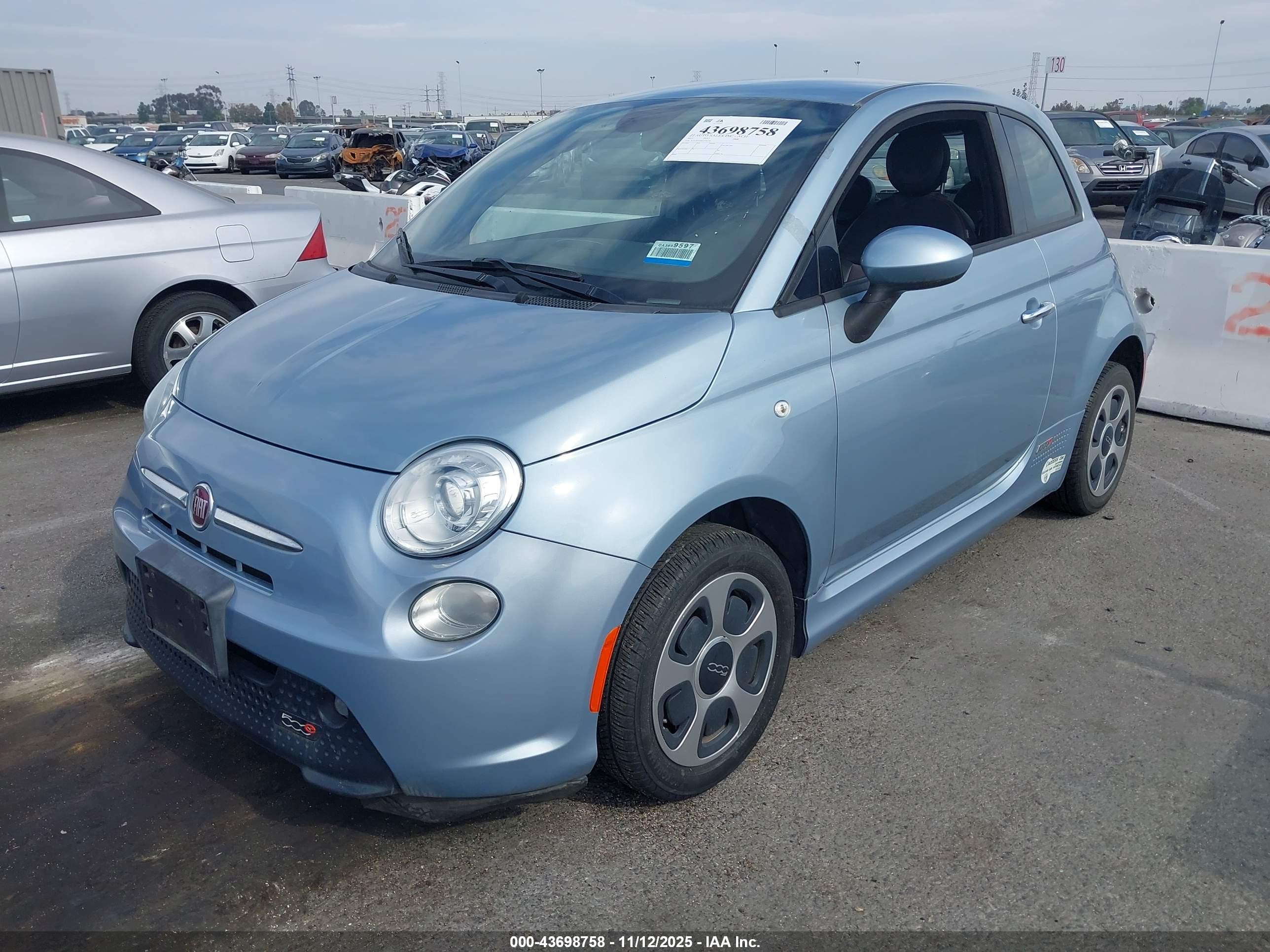 2015 Fiat 500e Battery Electric Blue vin: 3C3CFFGE0FT726120