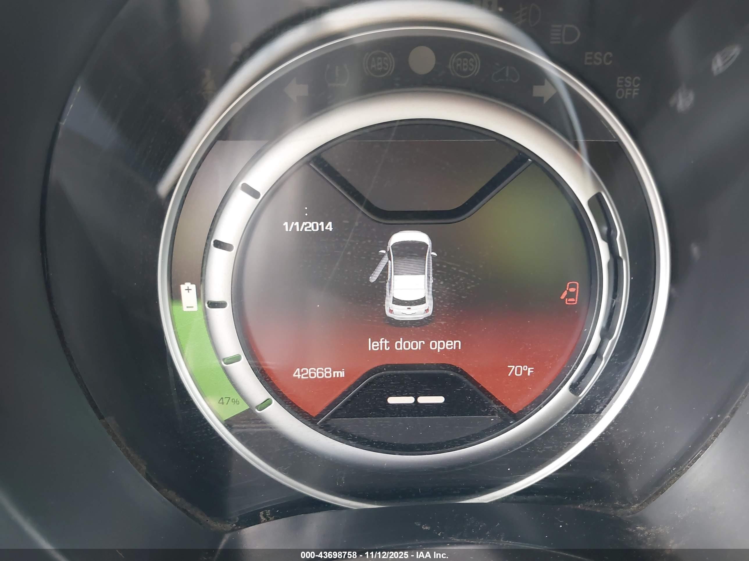 2015 Fiat 500e Battery Electric Blue vin: 3C3CFFGE0FT726120