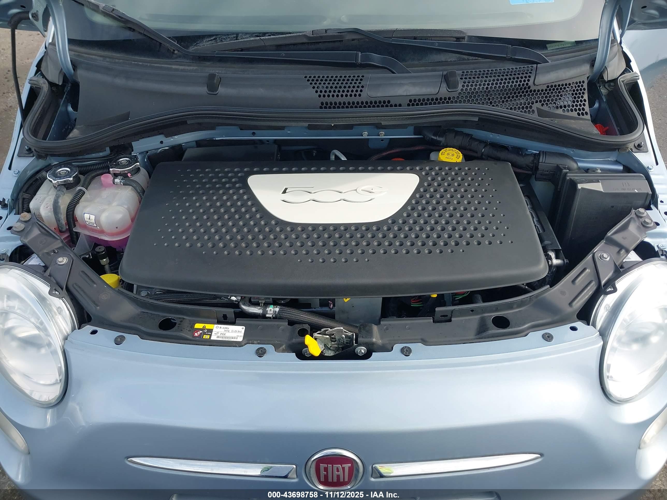 2015 Fiat 500e Battery Electric Blue vin: 3C3CFFGE0FT726120