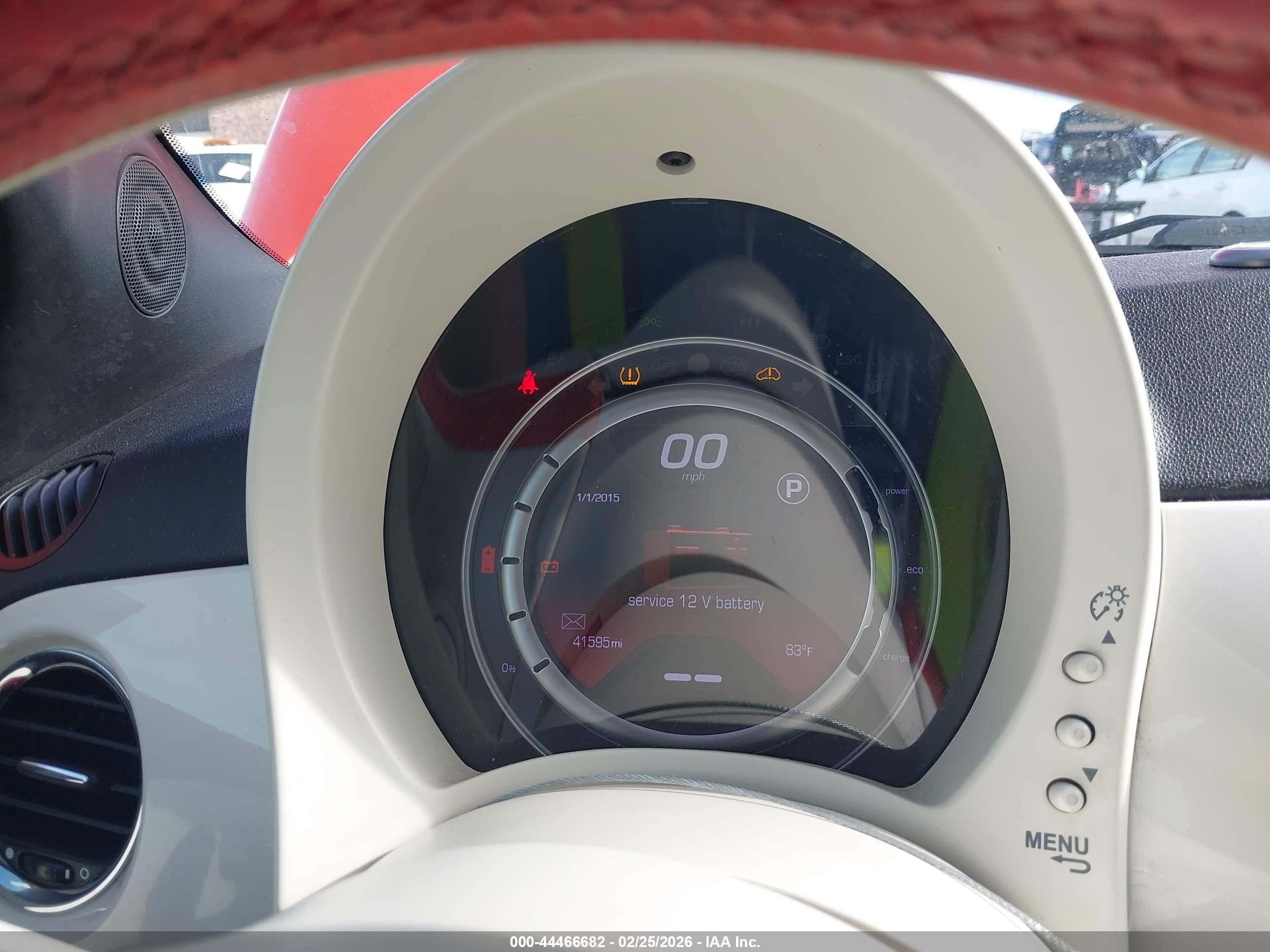 2013 Fiat 500e Battery Electric Orange vin: 3C3CFFGE1DT604606