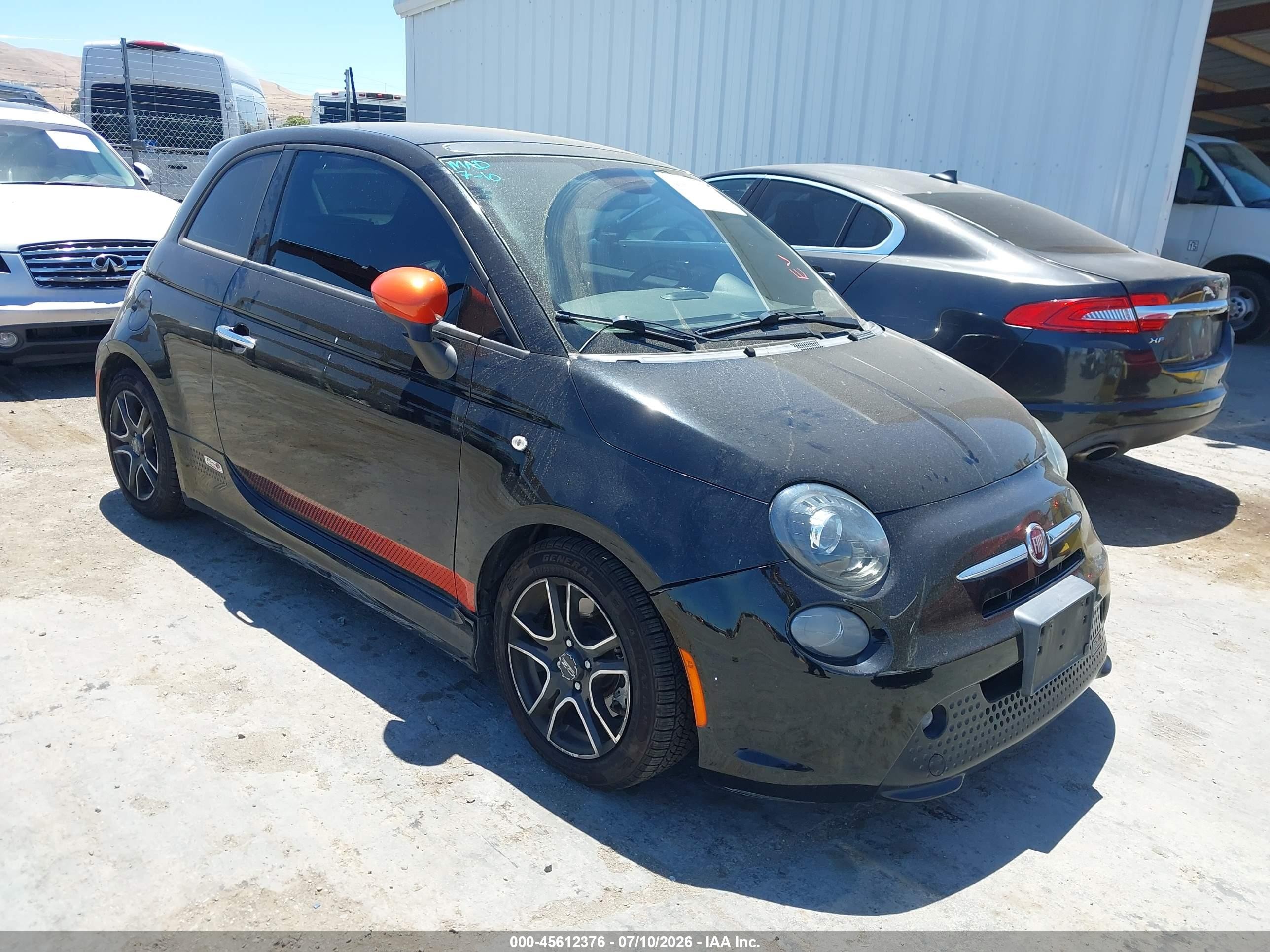 2014 Fiat 500e Battery Electric Black vin: 3C3CFFGE1ET189580