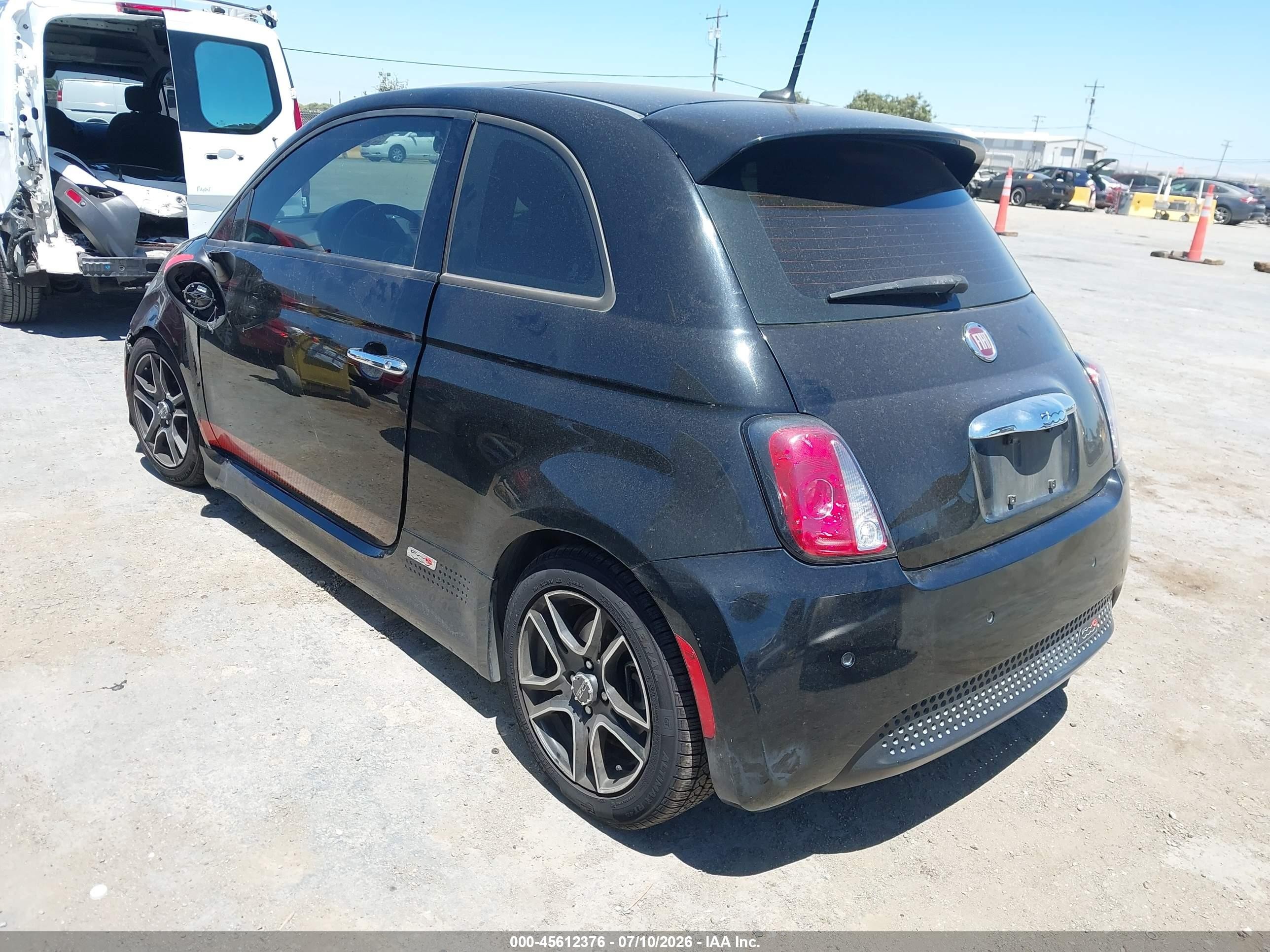 2014 Fiat 500e Battery Electric Black vin: 3C3CFFGE1ET189580
