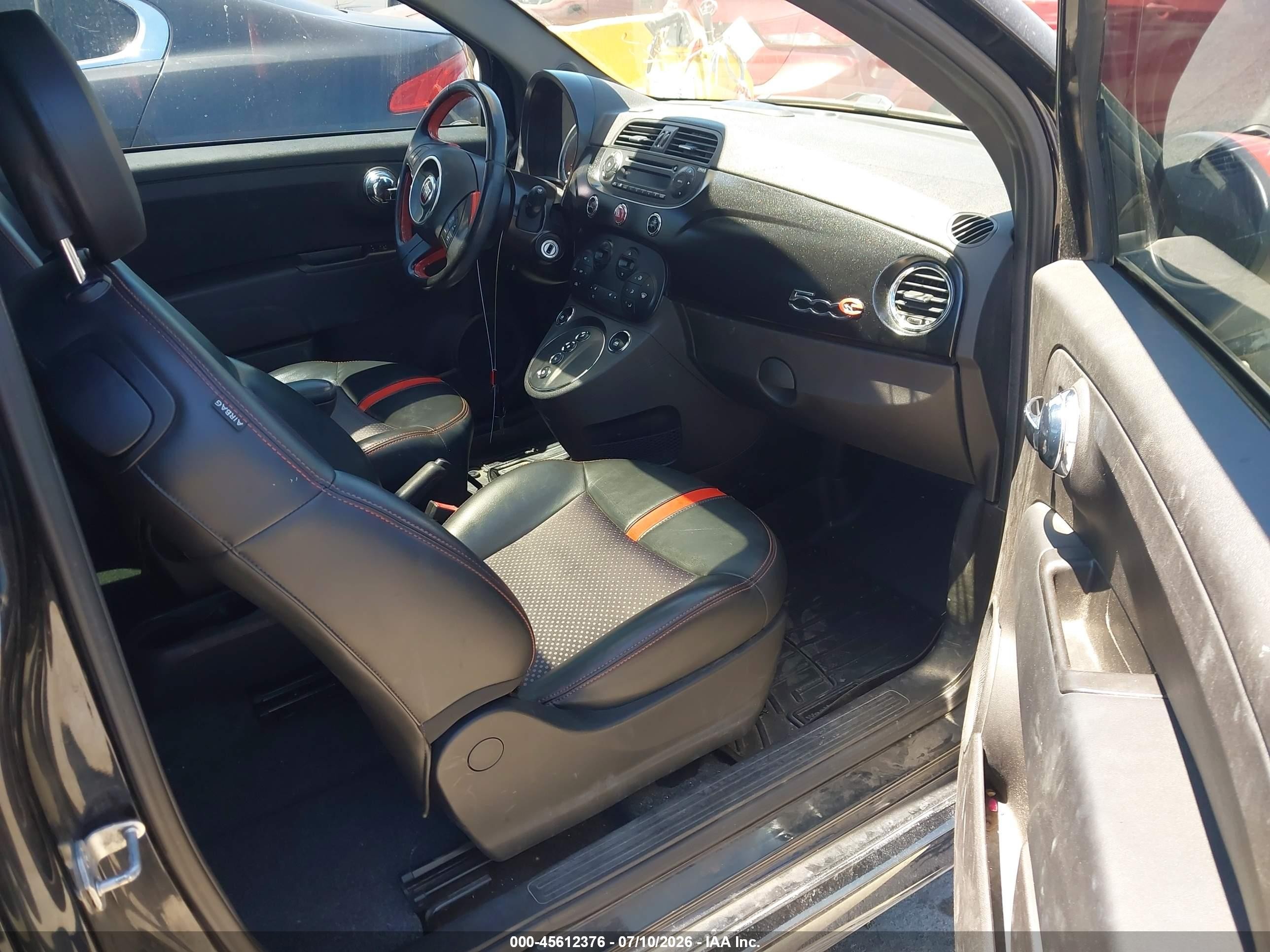2014 Fiat 500e Battery Electric Black vin: 3C3CFFGE1ET189580