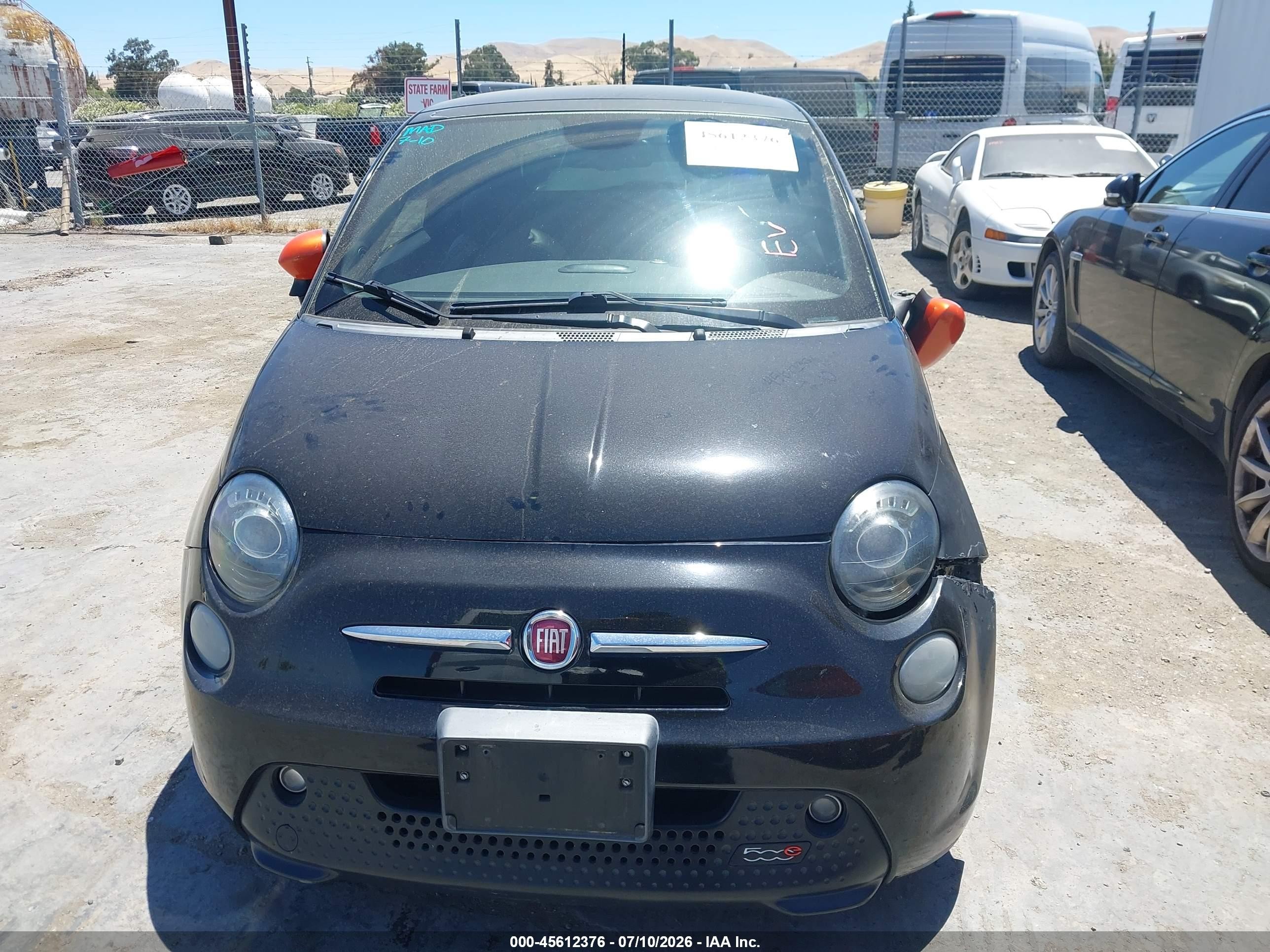 2014 Fiat 500e Battery Electric Black vin: 3C3CFFGE1ET189580